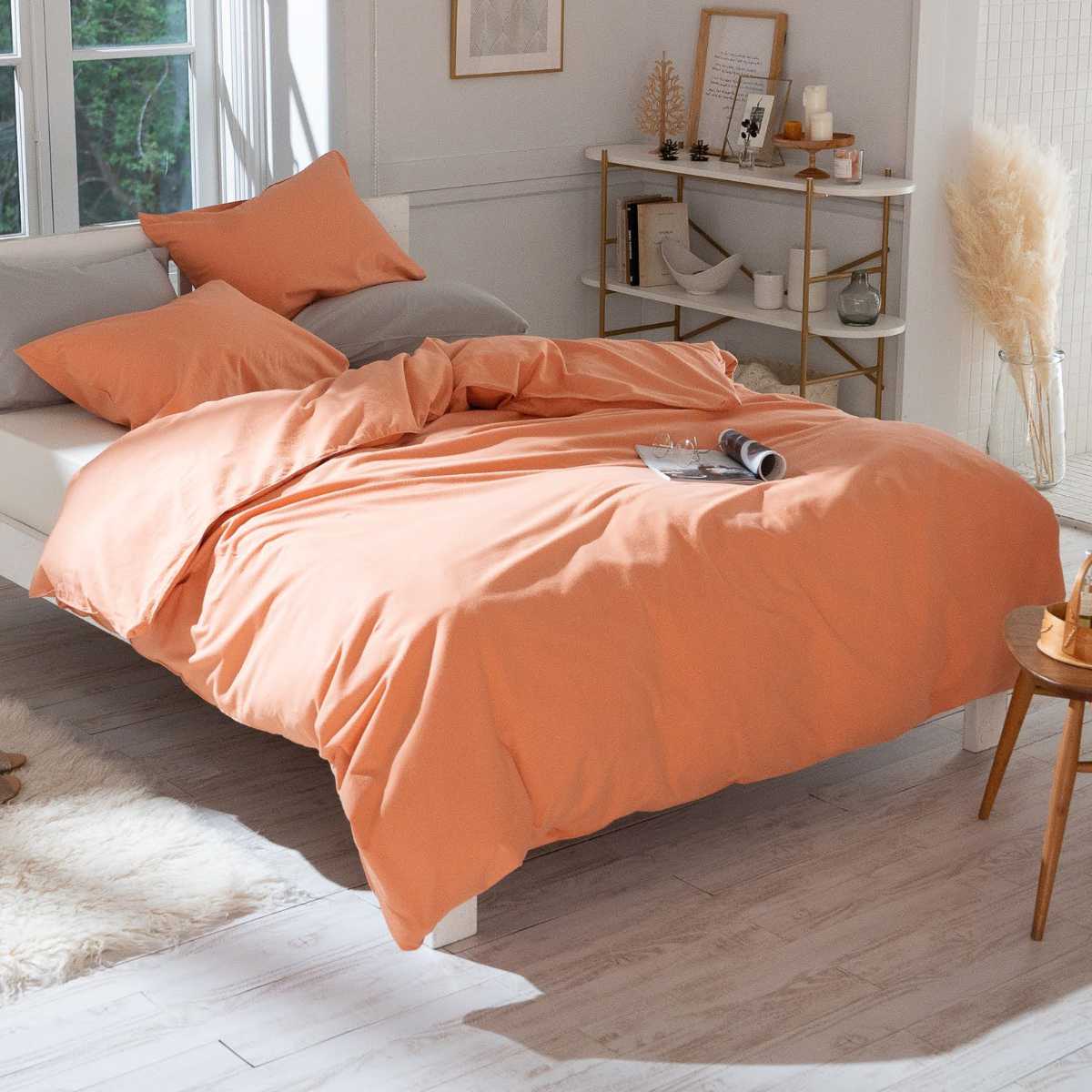 掛け布団カバー Fab the Home ダブル コットンフランネル 綿100% ( ファブザホーム 布団カバー かけ布団カバー 掛けふとんカバー 掛けカバー 寝具 起毛素材 綿 継ぎ目なし 型崩れ 防止 ) 【ネイビー】 ネイビー