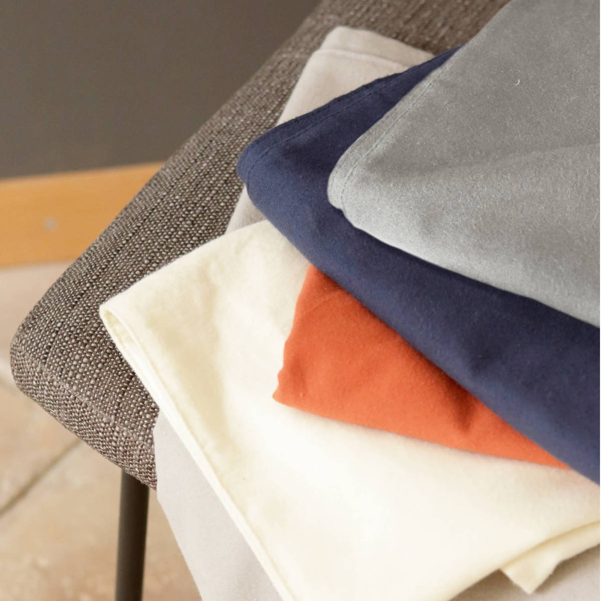 掛け布団カバー Fab the Home ダブル コットンフランネル 綿100% ( ファブザホーム 布団カバー かけ布団カバー 掛けふとんカバー 掛けカバー 寝具 起毛素材 綿 継ぎ目なし 型崩れ 防止 ) 【ネイビー】 ネイビー