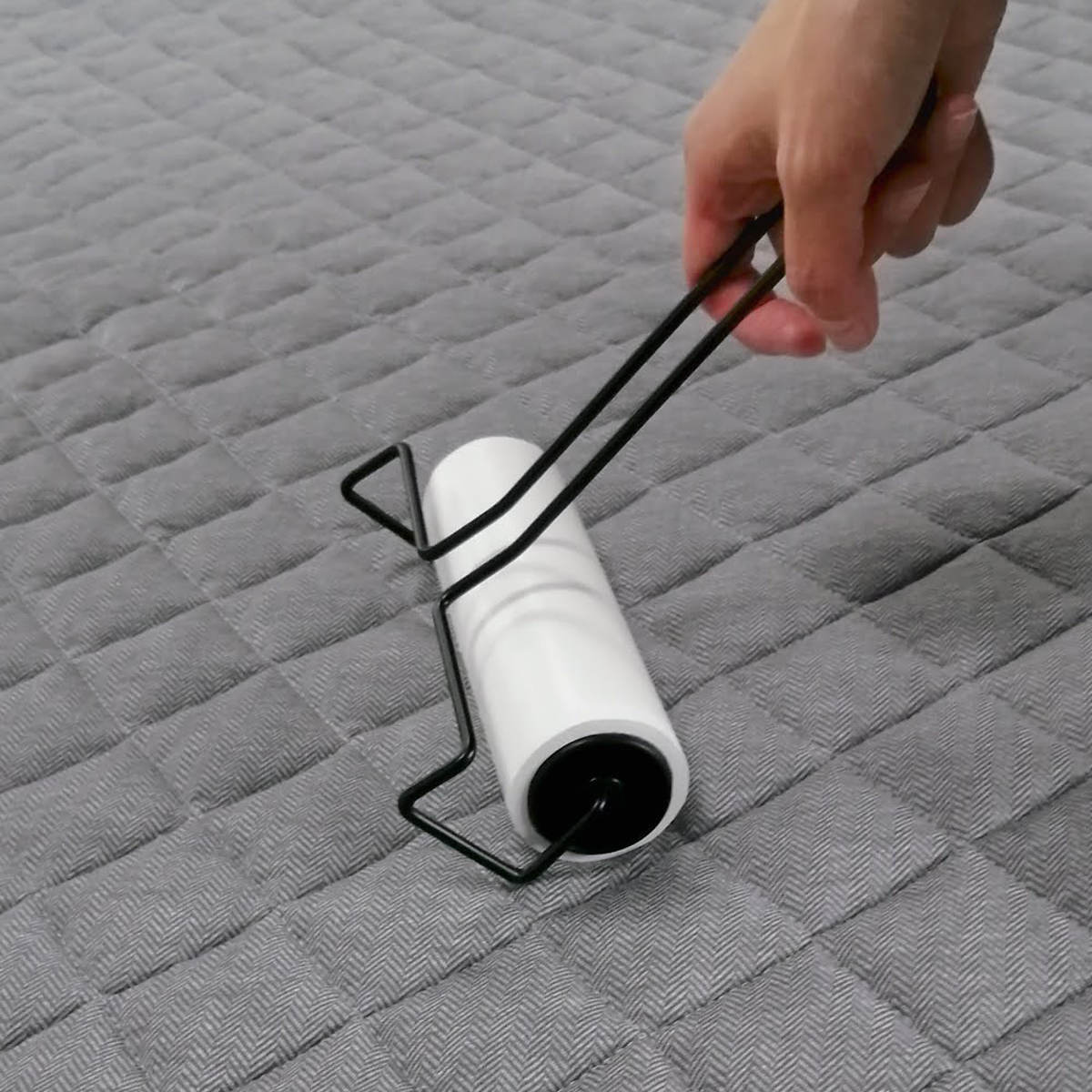 ラグ Fab the Home 190×190cm ヘリンボーンニット 洗える ( ラグマット カーペット 絨毯 アクセントラグ マット キルトラグ キルティング ホットカーペット 床暖 対応 洗濯できる インテリア ヘリンボーン ) 【フェザーグレイ】 フェザーグレイ