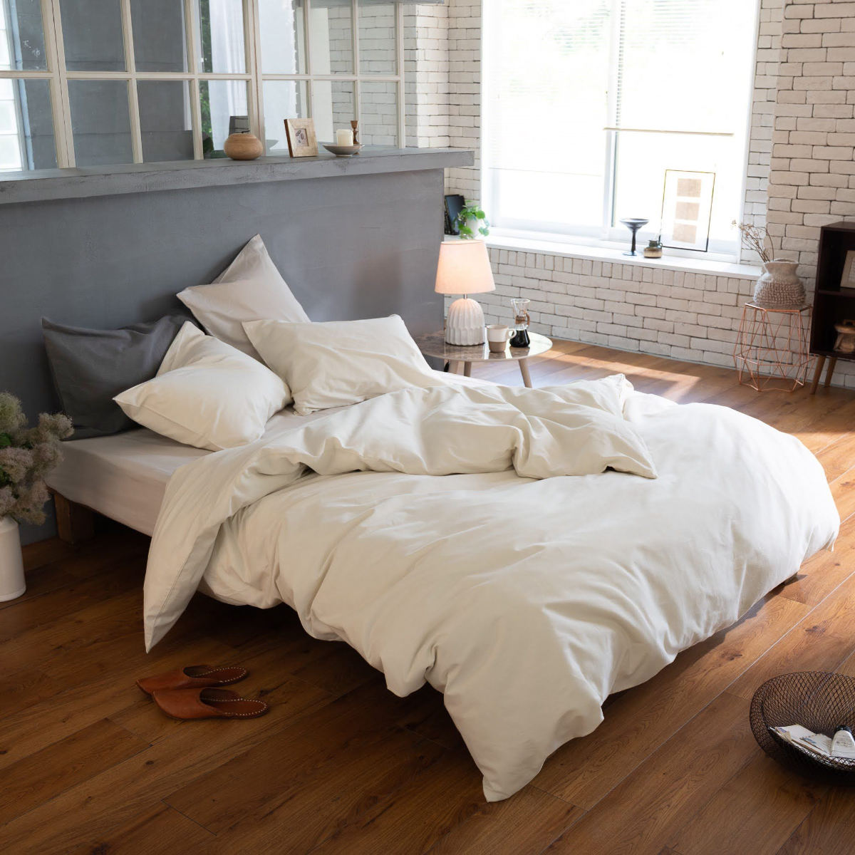 枕カバー Fab the Home 50×70cm用 コットンビエラ 綿100% 洗濯機OK ( ファブザホーム ピローケース 寝具 まくらカバー 封筒式 無地 コットン 綿 50×70用 筒式 微起毛 ストーン アッシュグレー ミルク 洗濯可能 ) 【ストーン】 ストーン