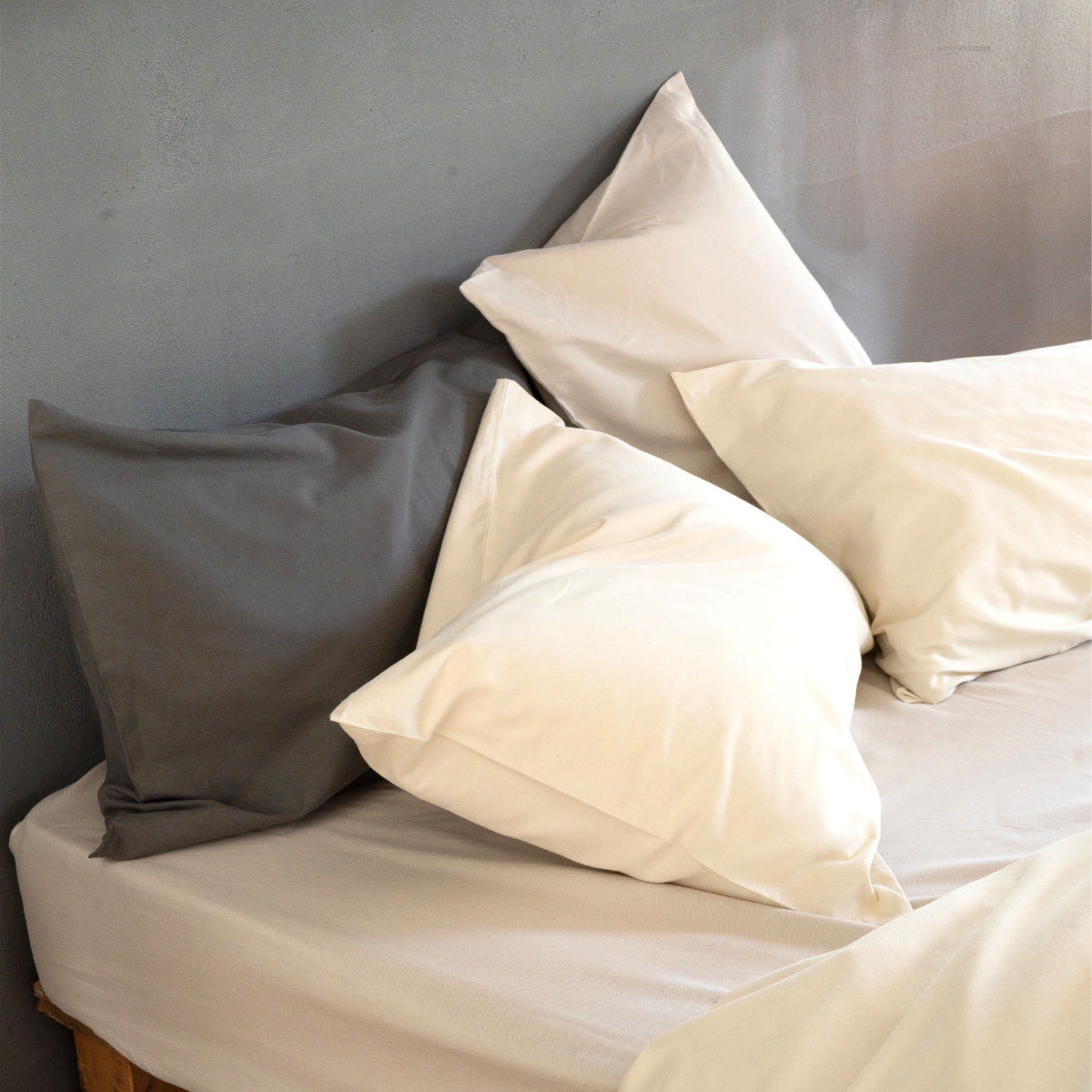 枕カバー Fab the Home 50×70cm用 コットンビエラ 綿100% 洗濯機OK ( ファブザホーム ピローケース 寝具 まくらカバー 封筒式 無地 コットン 綿 50×70用 筒式 微起毛 ストーン アッシュグレー ミルク 洗濯可能 ) 【ストーン】 ストーン