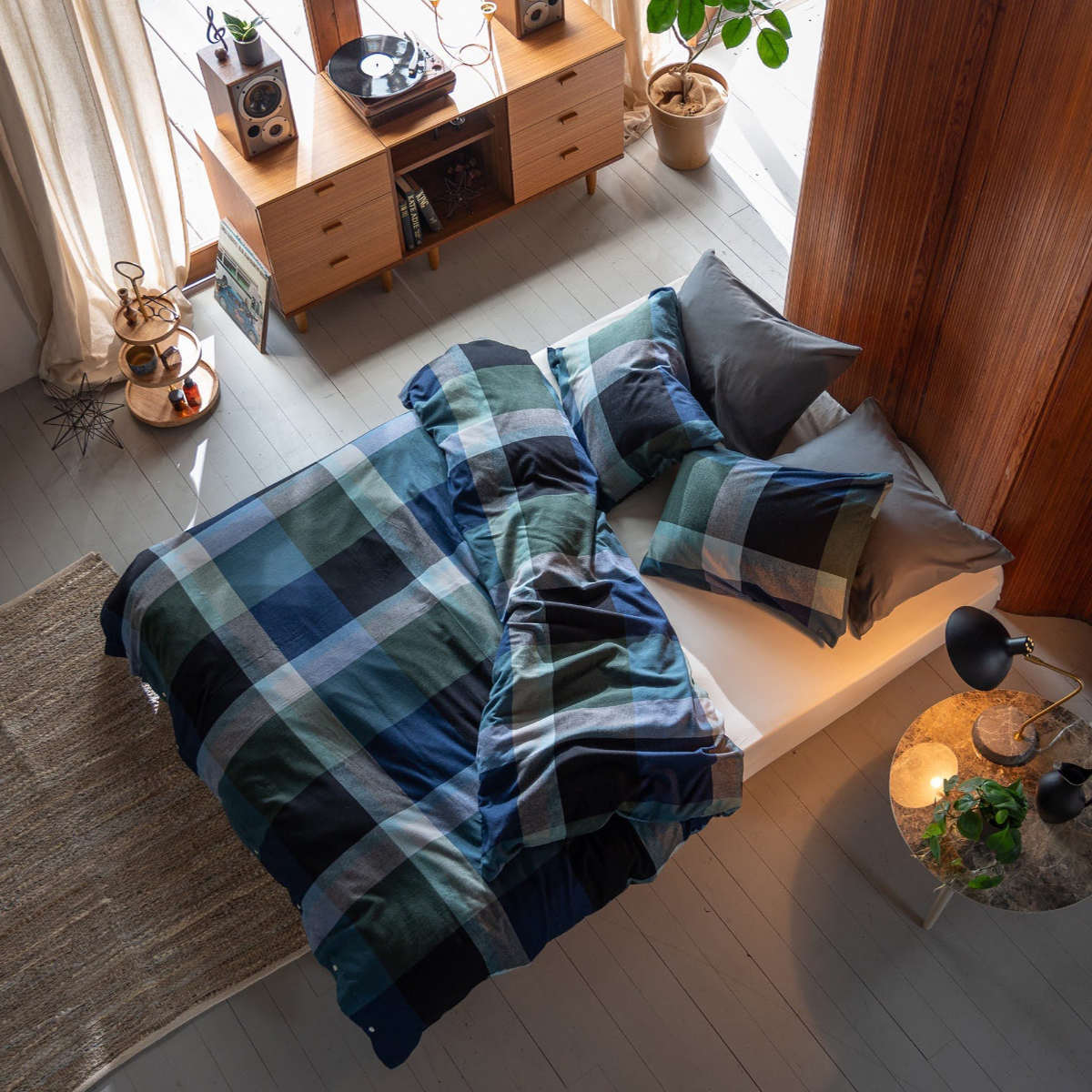 枕カバー Fab the Home 50×70cm用 ノクターン ふんわり起毛 綿100% ( ファブザホーム ピローケース 寝具 まくらカバー 封筒式 コットン 綿 50×70用 筒式 微起毛 ブロックチェック )