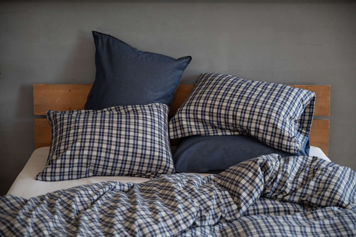 枕カバー Fab the Home 50×70cm用 グラニット ふんわり起毛 綿100% ( ファブザホーム ピローケース 寝具 まくらカバー 封筒式 コットン 綿 50×70用 筒式 微起毛 スモールチェック )