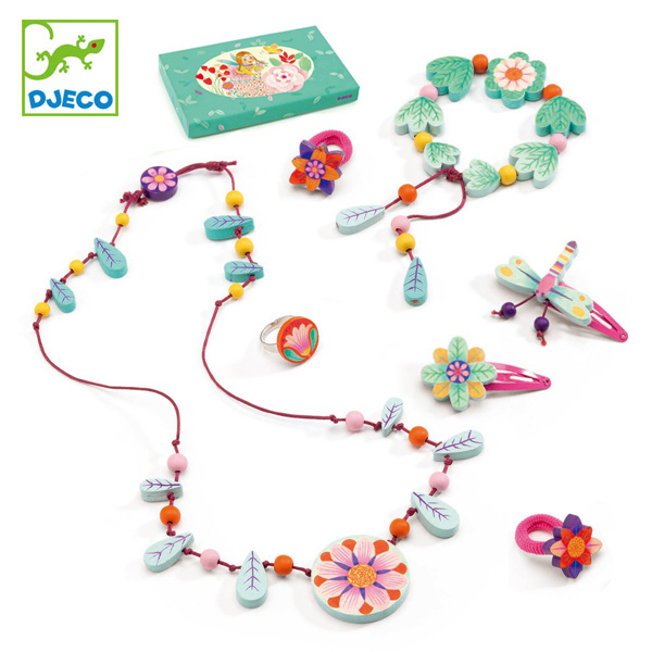 Dショッピング アクセサリーセット 女の子 フラワーパラダイス おもちゃ ジェコ 完成品 Djeco 子ども アクセサリー キッズ ビーズ 木製 アクセ ネックレス ブレスレット リング 子供用ネックレス カテゴリ ベビー用おもちゃ その他の販売できる商品