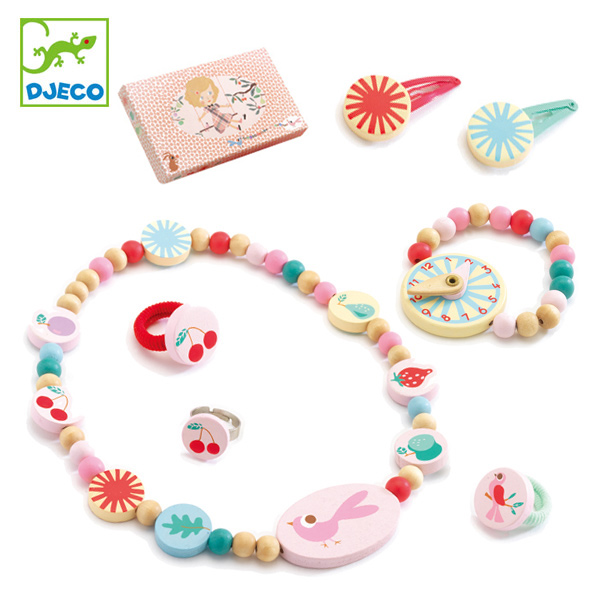 Dショッピング アクセサリーセット 女の子 サマーガーデン おもちゃ ジェコ 完成品 Djeco 子ども アクセサリー キッズ ビーズ 木製 アクセ ネックレス ブレスレット リング 子供用ネックレス カテゴリ ベビー用おもちゃ その他の販売できる商品 リビングート