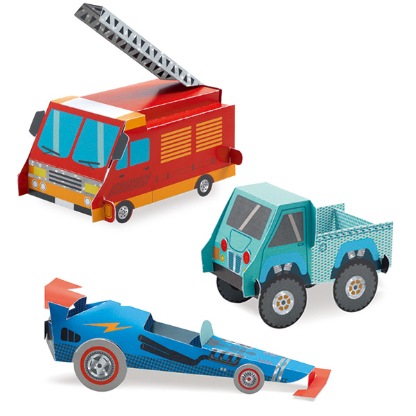 Lohaco ペーパークラフト ペーパートイ トラック 車 子供 知育玩具