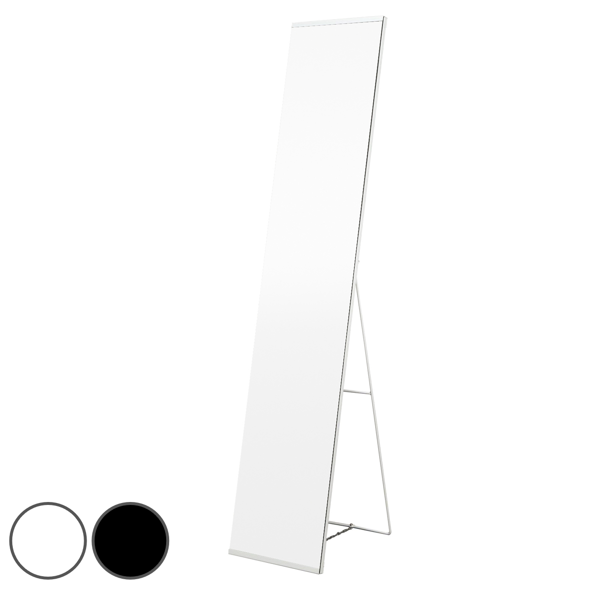 スタンドミラー 全身 幅30×高さ150cm スタイルスタンドミラー （ スリム 飛散防止 ミラー 鏡 姿見 全身鏡 モノトーン シンプル スタイリッシュ ） 【ブラック】