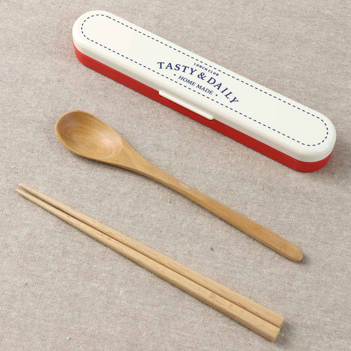 Potter コンビセット ランチクラブ （ スプーン 箸 18cm お箸 カトラリーセット カトラリー セット お弁当用 女子 18センチ 木製  天然木 弁当 お弁当 持ち運び 携帯用 女性 ）