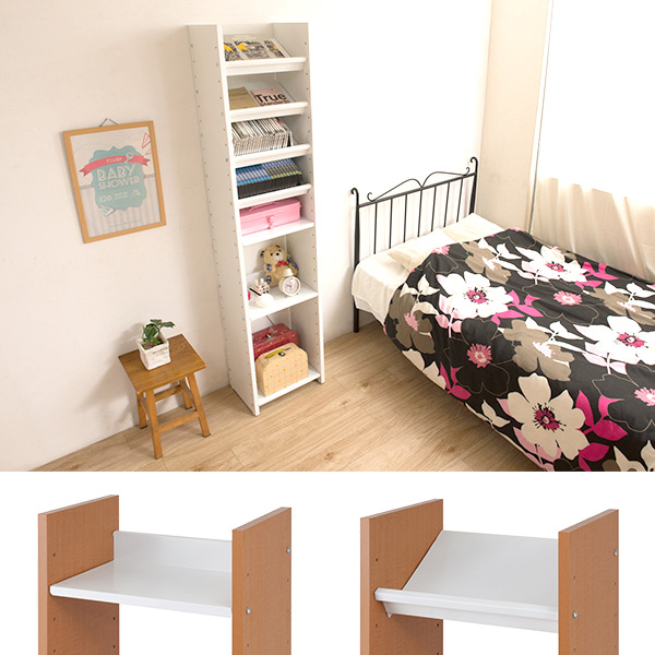 本棚 オープンラック 幅40cm 5段 自在棚板 日本製 ( 収納ラック 収納 収納棚 飾り棚 ラック シェルフ ディスプレイラック 多目的ラック シンプル スチール棚 ブラウン 白 幅40 40cm 幅40センチ ) 【ホワイト】 ホワイト