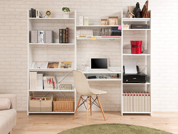 本棚 オープンラック 幅40cm 5段 自在棚板 日本製 ( 収納ラック 収納 収納棚 飾り棚 ラック シェルフ ディスプレイラック 多目的ラック シンプル スチール棚 ブラウン 白 幅40 40cm 幅40センチ ) 【ホワイト】 ホワイト