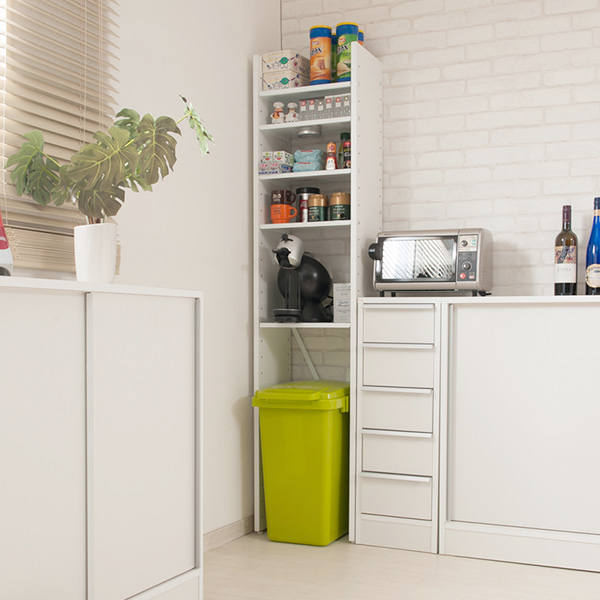 本棚 オープンラック 幅40cm 5段 自在棚板 日本製 ( 収納ラック 収納 収納棚 飾り棚 ラック シェルフ ディスプレイラック 多目的ラック シンプル スチール棚 ブラウン 白 幅40 40cm 幅40センチ ) 【ホワイト】 ホワイト