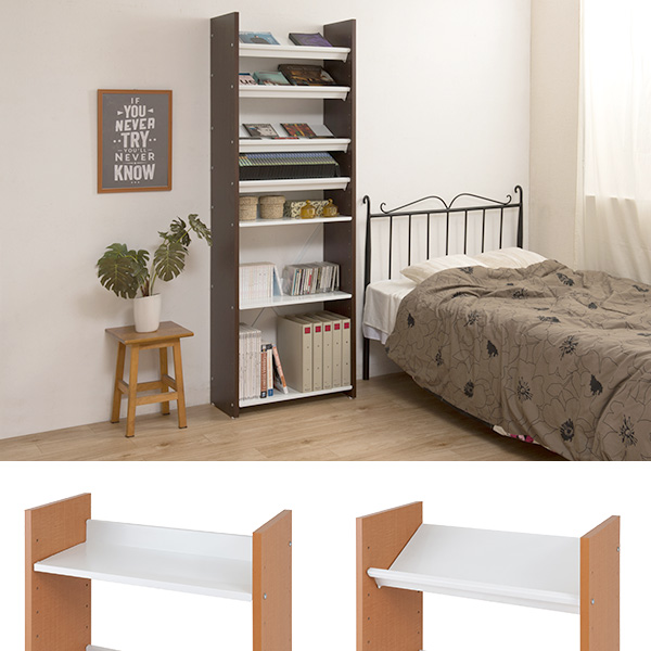 本棚 オープンラック 幅60cm 5段 自在棚板 日本製 ( 収納ラック 収納 収納棚 飾り棚 ラック シェルフ ディスプレイラック 多目的ラック シンプル スチール棚 ブラウン 白 幅60 60cm 幅60センチ ) 【ナチュラル】 ナチュラル