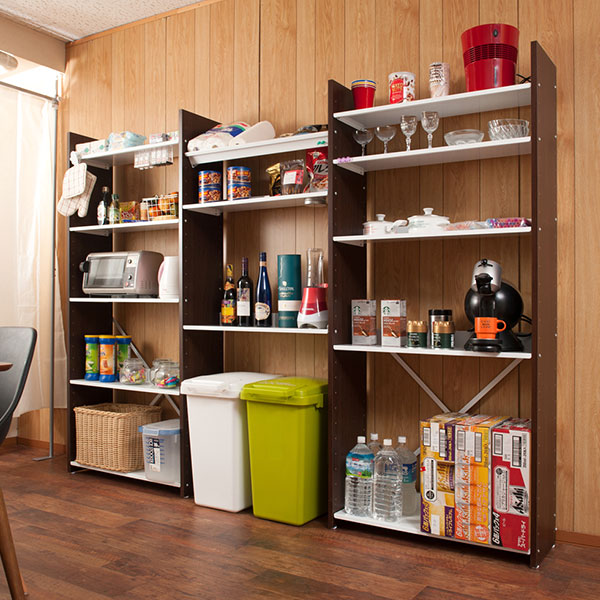 本棚 オープンラック 幅80cm 5段 自在棚板 日本製 ( 収納ラック 収納 収納棚 飾り棚 ラック シェルフ ディスプレイラック 多目的ラック シンプル スチール棚 ブラウン 白 幅80 80cm 幅80センチ ) 【ブラウン】 ブラウン