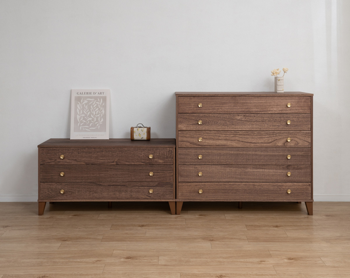 桐 脚付き洋風チェスト 幅100cm 6段 真鍮取っ手 積み重ね 日本製 ( チェスト 脚付 洋風 天然木 防虫 調湿 完成品 着物収納 桐たんす たとう紙 総桐 六杯 真鍮 ナチュラル ブラウン グレー ) 【グレー】 グレー