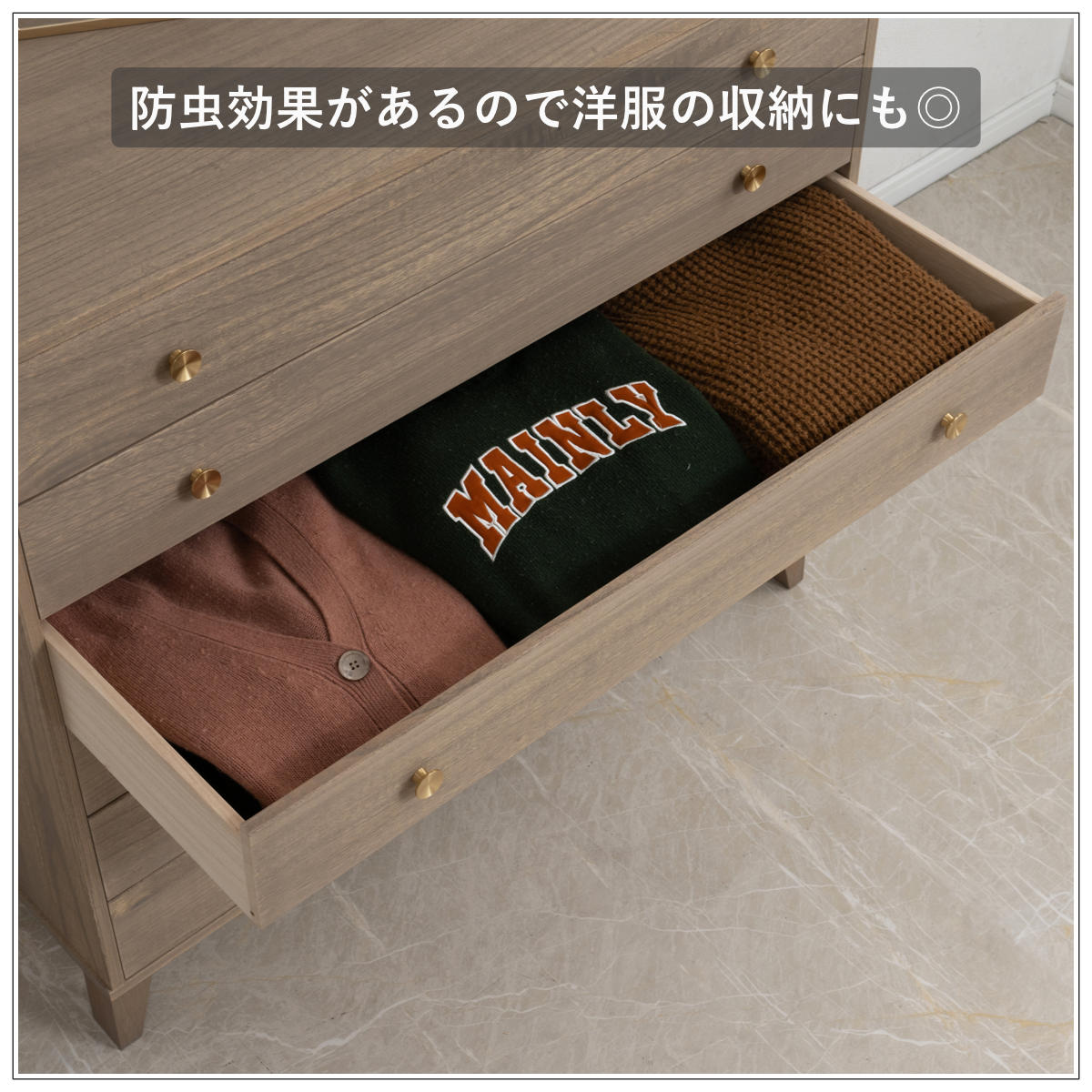 桐 脚付き洋風チェスト 幅100cm 6段 真鍮取っ手 積み重ね 日本製 ( チェスト 脚付 洋風 天然木 防虫 調湿 完成品 着物収納 桐たんす たとう紙 総桐 六杯 真鍮 ナチュラル ブラウン グレー ) 【グレー】 グレー