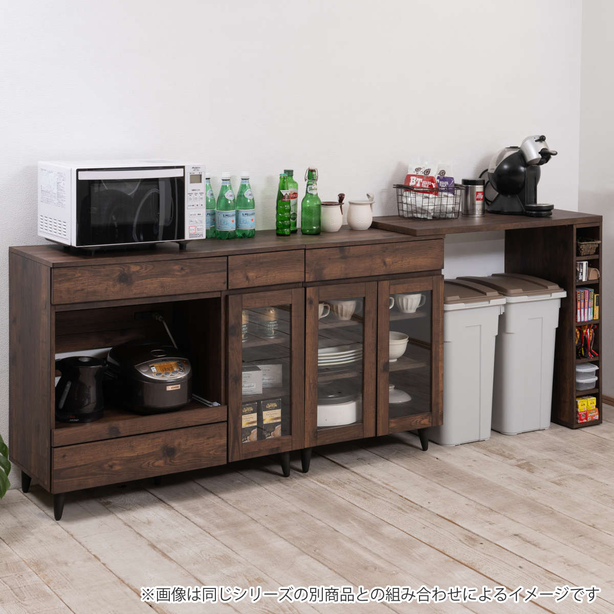 食器棚　カップボード　キッチンボード 開梱・設置無料)食器棚 カップボード キッチンボード 4タイプ