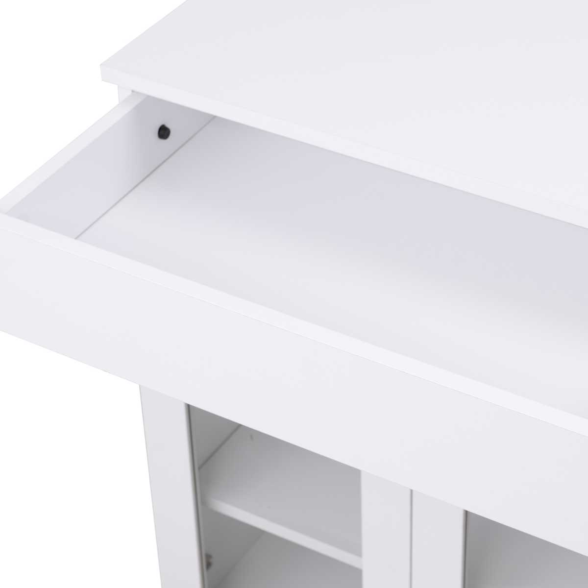 キッチンカウンター 幅60cm ガラス扉 ミニカップボード ホワイトリヴ ( Whiteliv カウンター 食器棚 カップボード 可動棚 組み合わせ キッチン収納 ホワイト 引き出し シンプル )