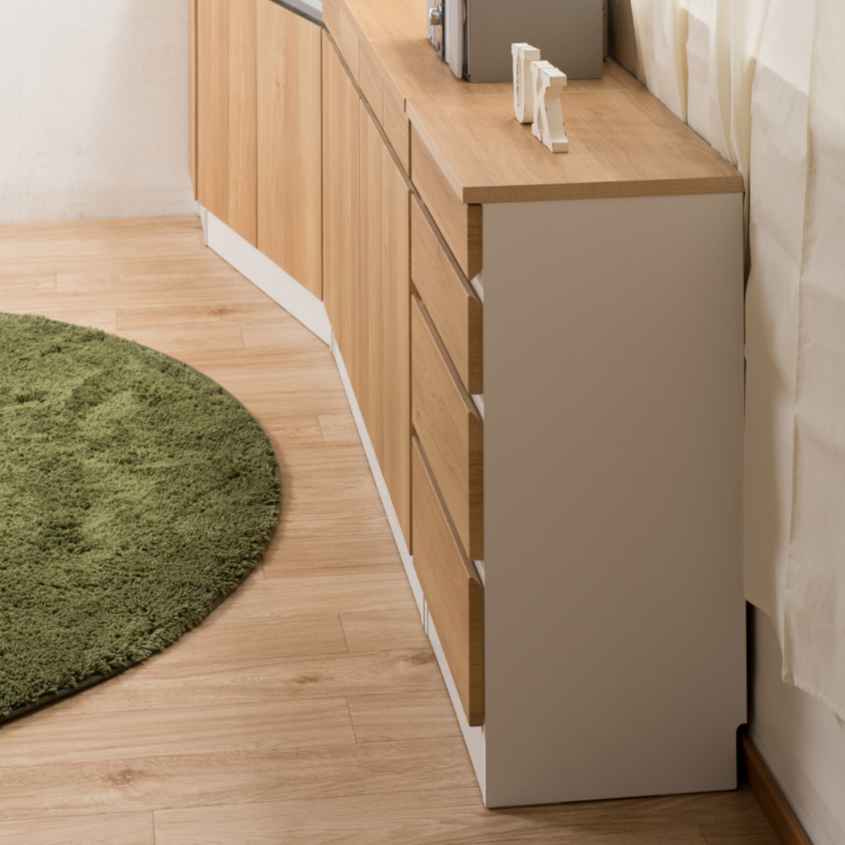 コーナーキャビネット 左壁付け 幅99.5cm カウンター下収納 GYMシリーズ 日本製 完成品 ( キャビネット コーナー ジムシリーズ 組み合わせ カウンター下 左壁 壁寄せ 薄型 奥行スリム テレビ台 キッチン収納 可動棚 )