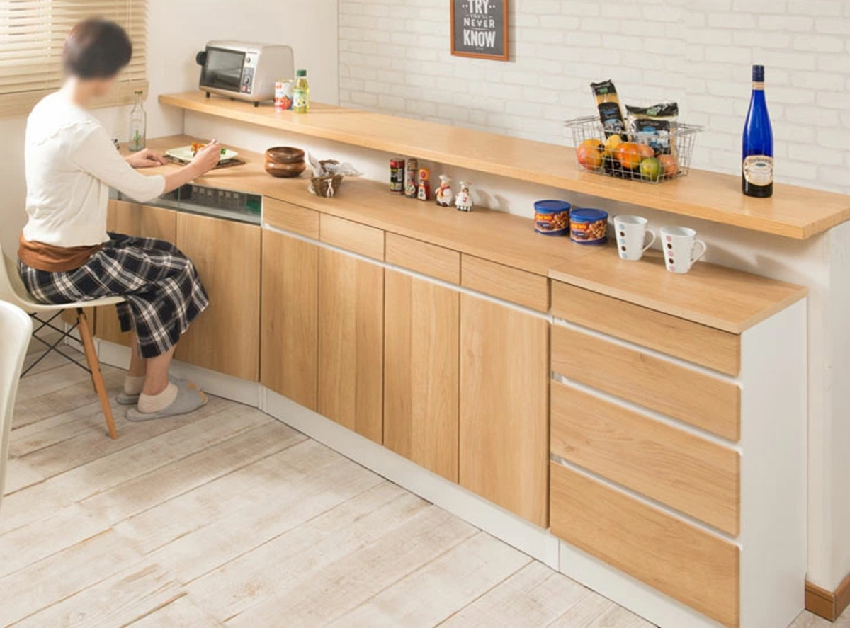 コーナーキャビネット 左壁付け 幅99.5cm カウンター下収納 GYMシリーズ 日本製 完成品 ( キャビネット コーナー ジムシリーズ 組み合わせ カウンター下 左壁 壁寄せ 薄型 奥行スリム テレビ台 キッチン収納 可動棚 )