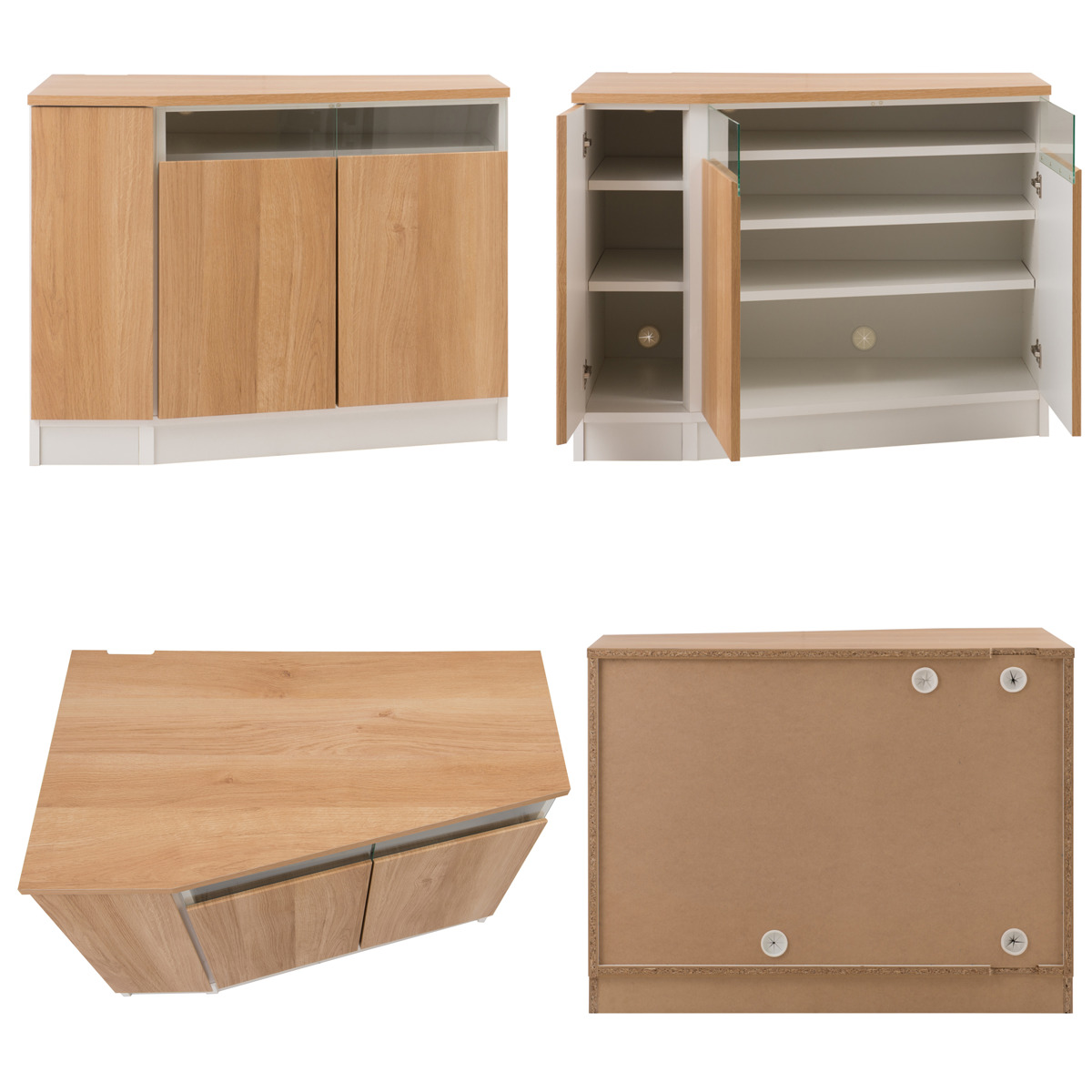 コーナーキャビネット 左壁付け 幅99.5cm カウンター下収納 GYMシリーズ 日本製 完成品 ( キャビネット コーナー ジムシリーズ 組み合わせ カウンター下 左壁 壁寄せ 薄型 奥行スリム テレビ台 キッチン収納 可動棚 )