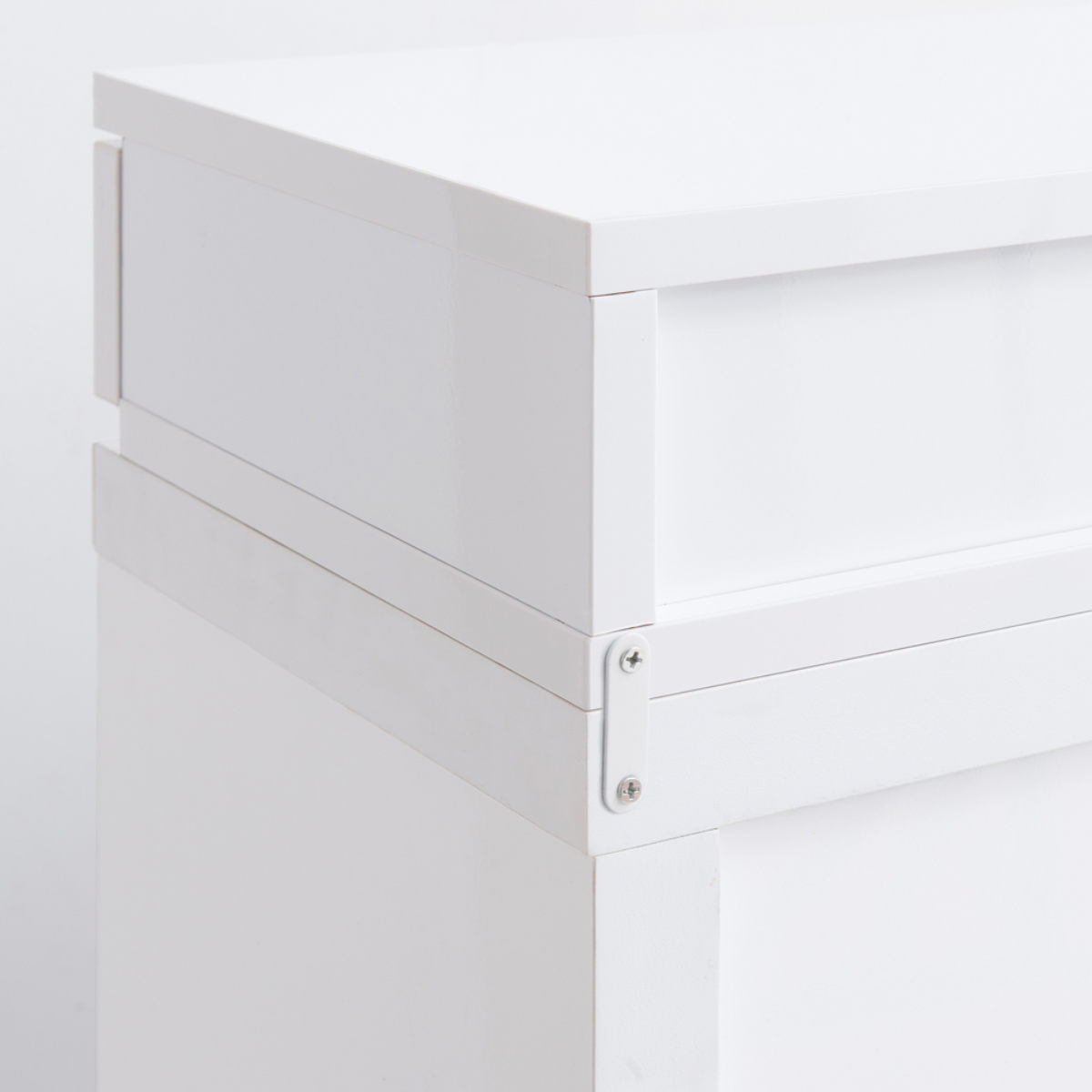 コレクションボード 引出しタイプ 幅90cm 艶有り仕上げ 完成品 ( recta コレクションラック 収納 棚 引出し 艶あり 組み合わせ ハイグロス仕上げ 小物収納 ホワイト 奥行スリム 薄型 )