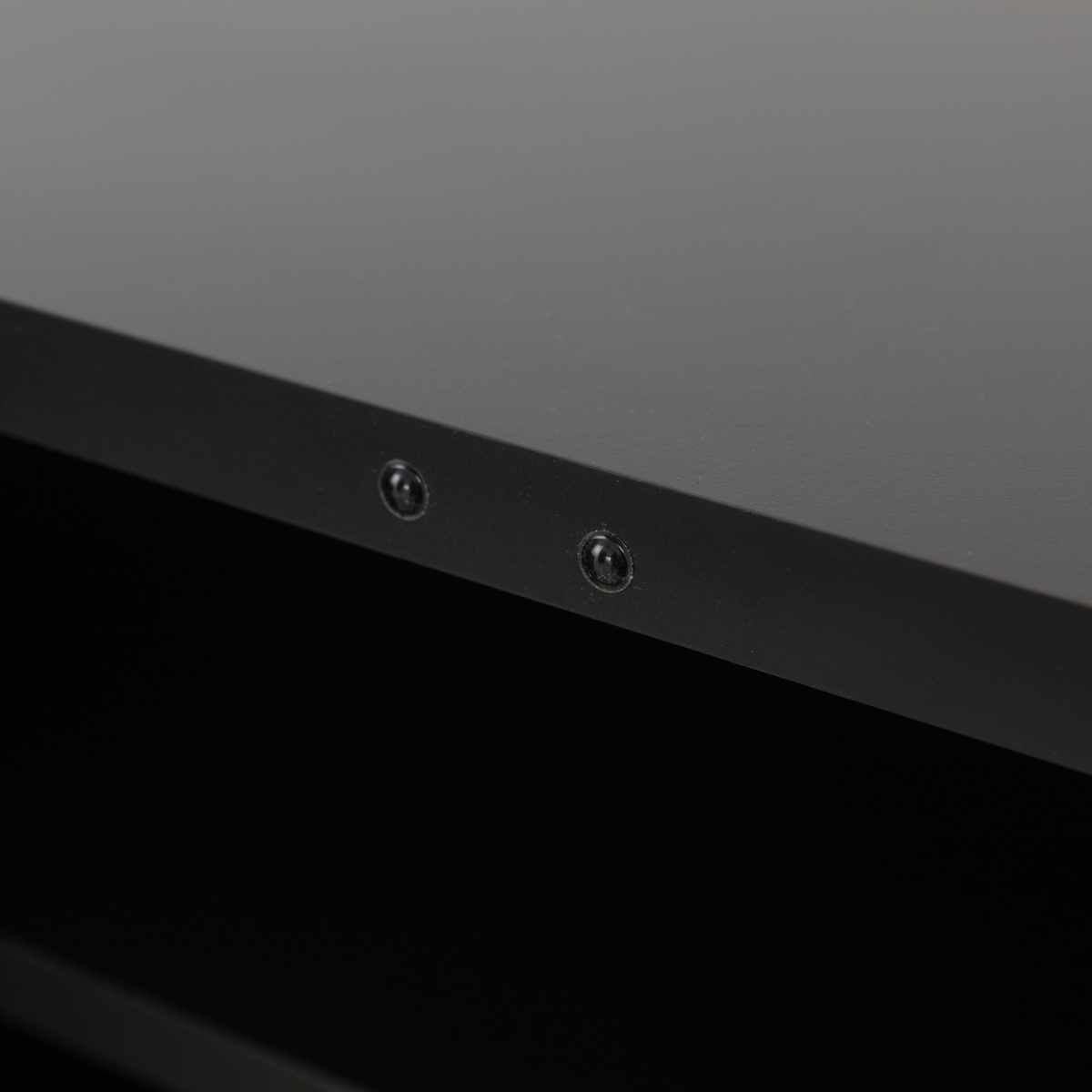 キャビネット 幅118cm モノトーン 日本製 完成品 ( Shadow 棚 ラック 収納 扉付 両開き 可動棚 リビングボード リビング収納 食器棚 家具 配線穴 ブラック シンプル )