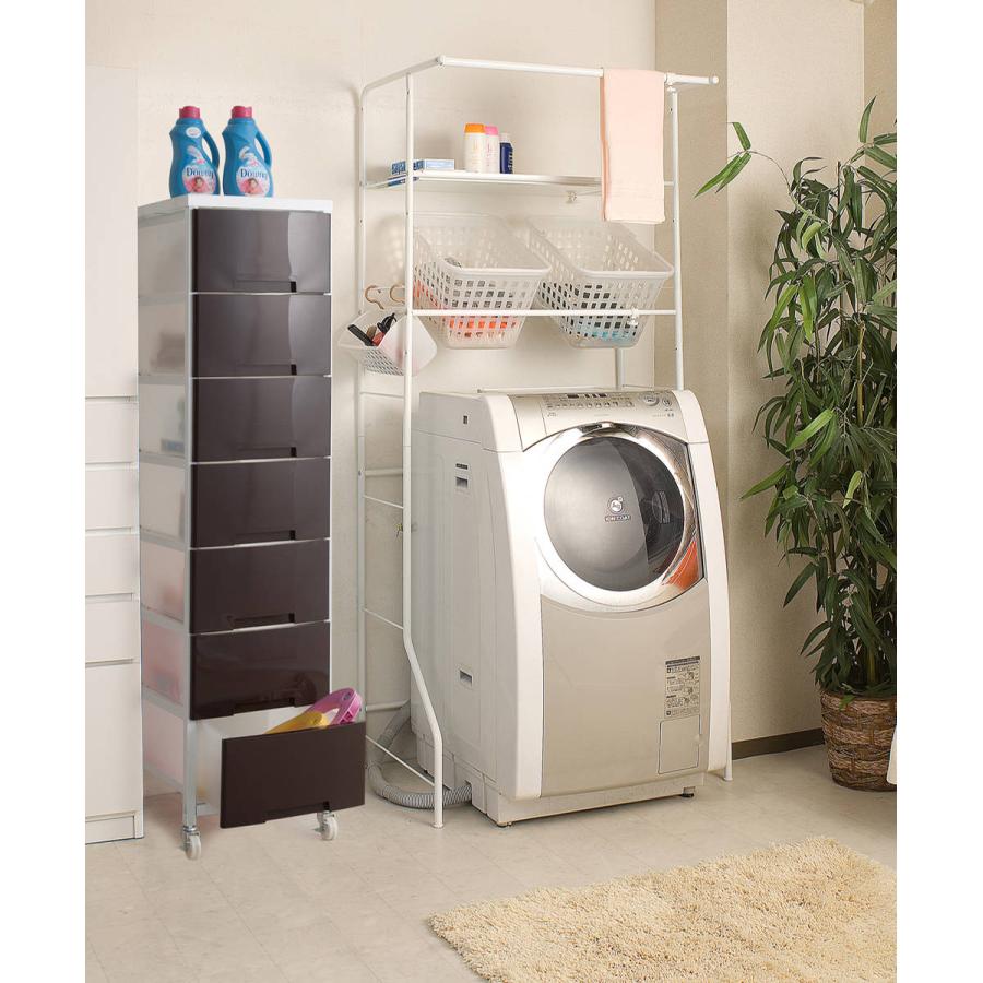 衣装ケース 大量収納プラスチックチェスト 7段 ( 幅36×奥行48×高さ144cm 収納ボックス 引き出し ハイタイプ 収納ケース チェスト タンス 衣類収納 大容量 キャスター付き リビング収納 クローゼット ランドリー 日本製 スリム ) 【ブラウン】 ブラウン