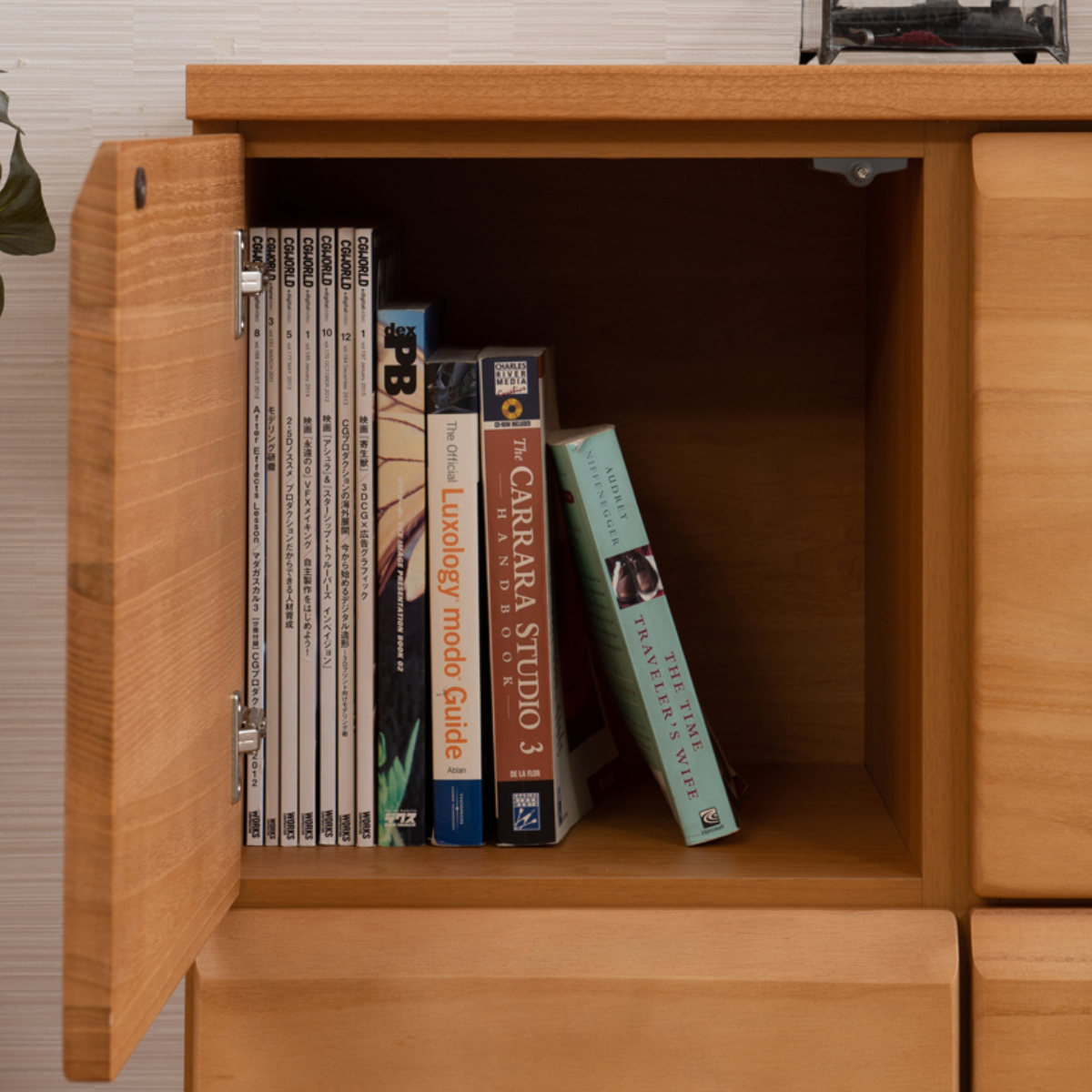 桐 キャビネット 幅107.5cm 扉タイプ 日本製 完成品 ( 棚 ラック 扉 収納 天然木前板 A4対応 リビング収納 ルーター収納 配線穴 ホワイトウォッシュ ライトブラウン ) 【ホワイトウォッシュ】 ホワイトウォッシュ