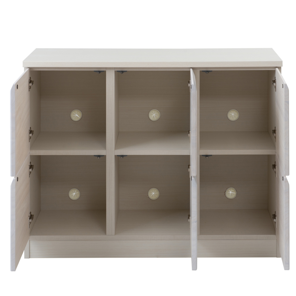 桐 キャビネット 幅107.5cm 扉タイプ 日本製 完成品 ( 棚 ラック 扉 収納 天然木前板 A4対応 リビング収納 ルーター収納 配線穴 ホワイトウォッシュ ライトブラウン ) 【ホワイトウォッシュ】 ホワイトウォッシュ