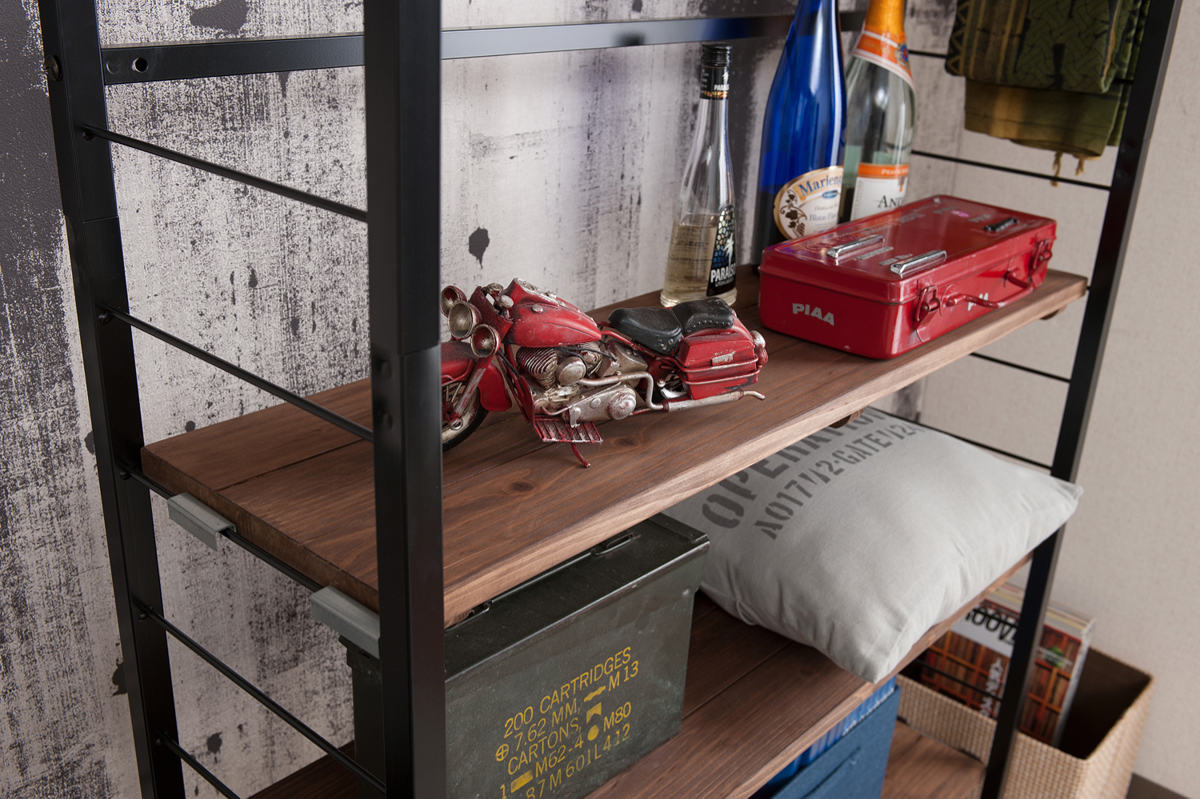 突っ張り 壁面収納 幅90×奥行30cm オープンラックタイプ ( ラック 壁面 収納 突っ張りラック 突っ張りオープンラック ウォールラック 小物掛け すき間 壁面ラック つっぱり 棚板付 パーテーション 省スペース )