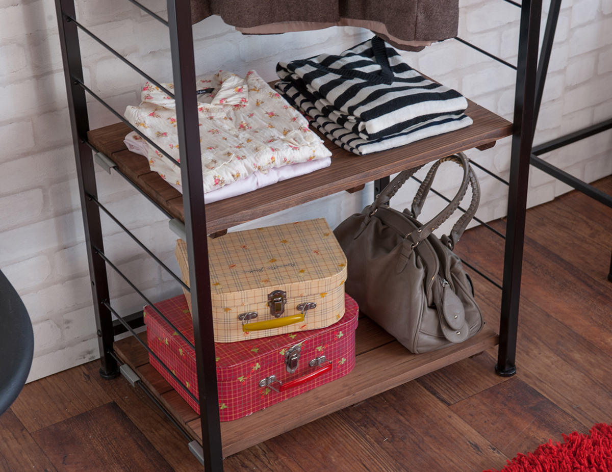 突っ張り 壁面収納 幅60×奥行40cm オープンラックタイプ ( ラック 壁面 収納 突っ張りラック 突っ張りオープンラック ウォールラック 小物掛け すき間 壁面ラック つっぱり 棚板付 パーテーション 省スペース )