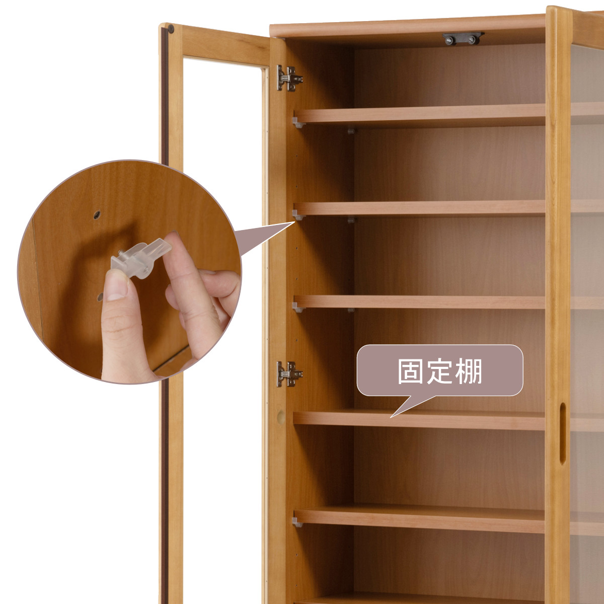 本棚 ガラス扉 幅80cm 桐材 完成品 日本製 ( 食器棚 棚 ラック 可動棚 天然木前板 A4対応 家具 収納 カップボード 引き出し ホワイトウォッシュ ライトブラウン ) 【ホワイトウォッシュ】 ホワイトウォッシュ