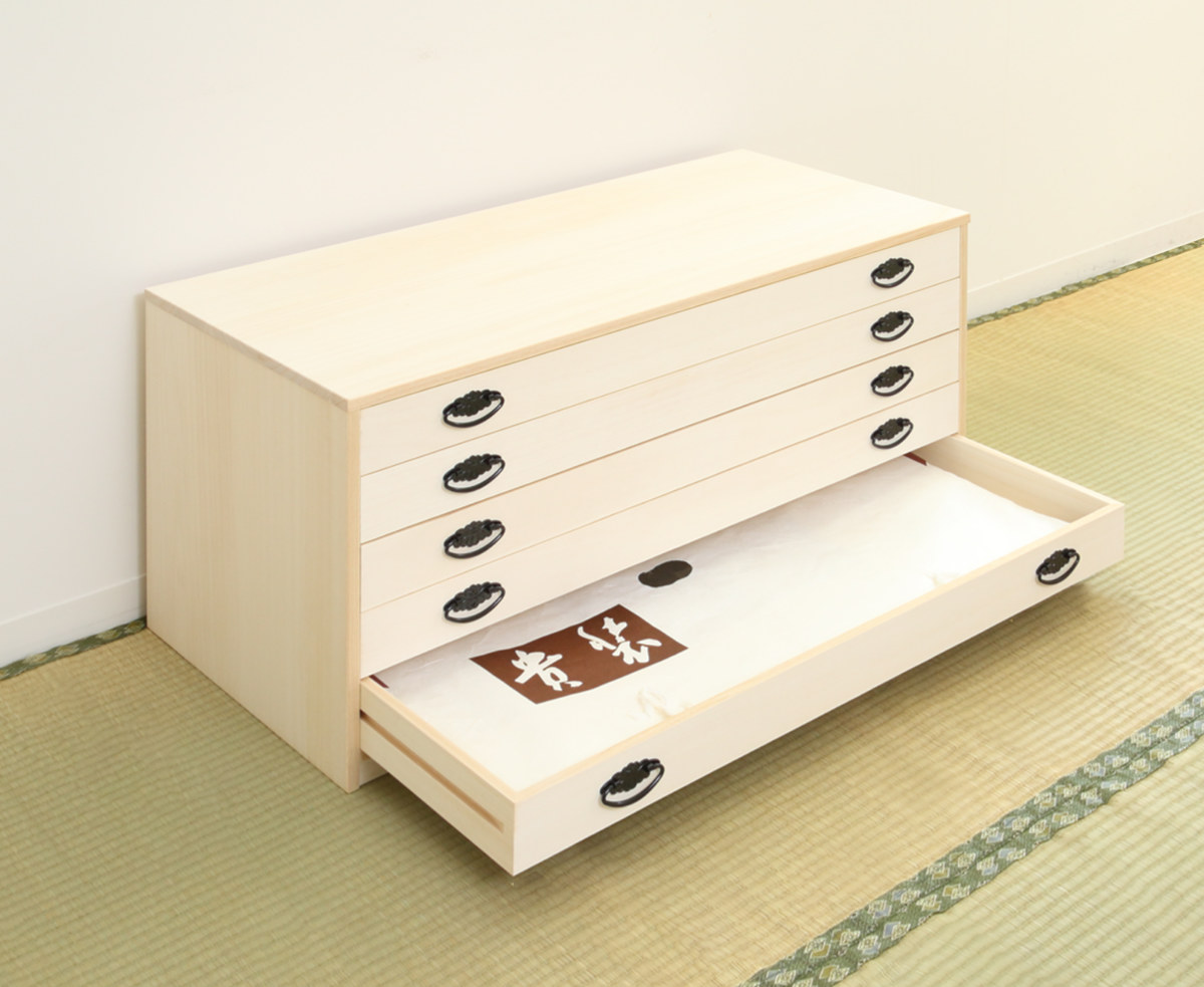 桐タンス 幅98.5cm 5段 引出し 完成品 日本製 ( 桐 桐箪笥 桐たんす たんす 桐製 五段 積み重ね タンス 箪笥 桐衣装ケース 桐衣装箱 桐チェスト 着物収納 国産 )