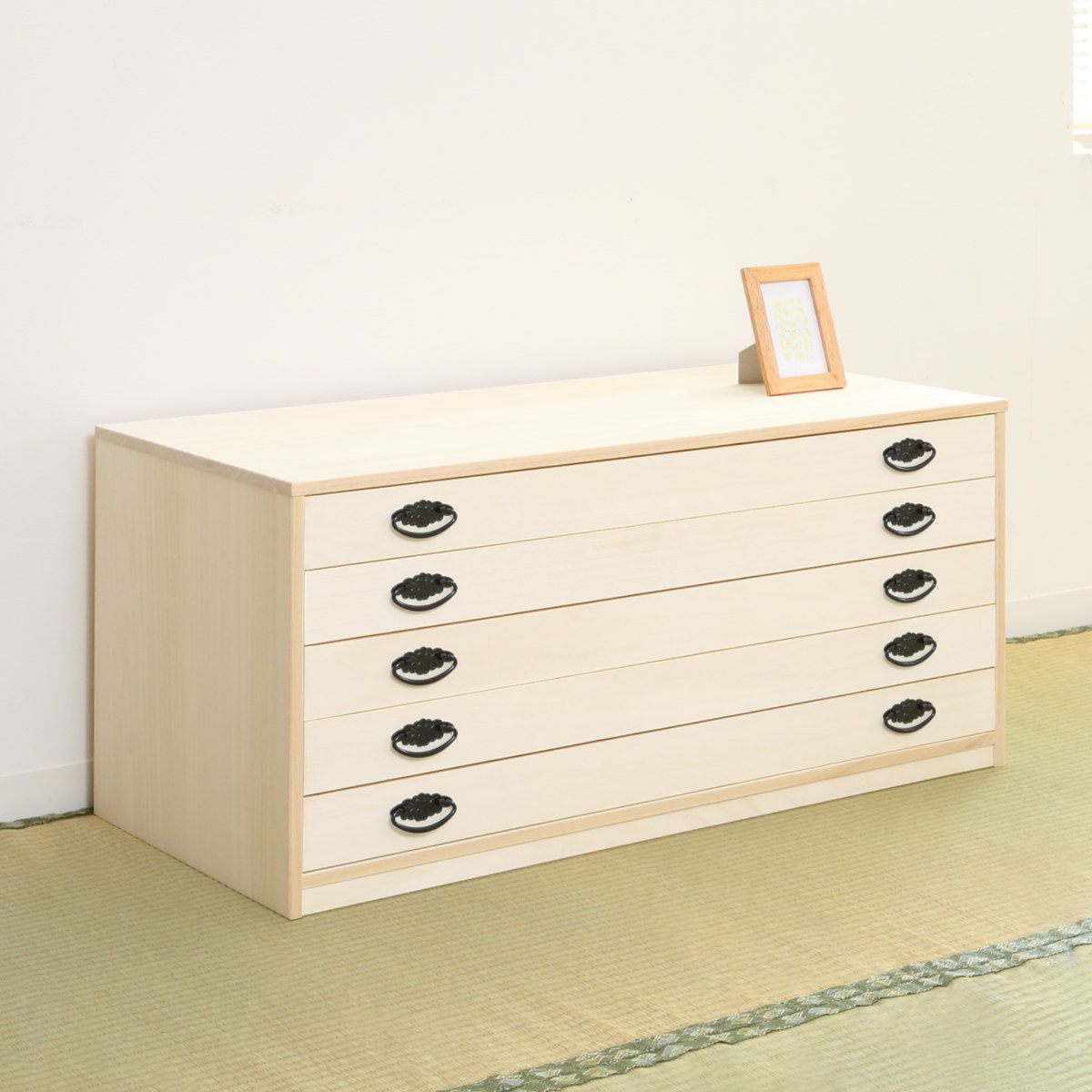 桐タンス 幅98.5cm 5段 引出し 完成品 日本製 ( 桐 桐箪笥 桐たんす たんす 桐製 五段 積み重ね タンス 箪笥 桐衣装ケース 桐衣装箱 桐チェスト 着物収納 国産 )