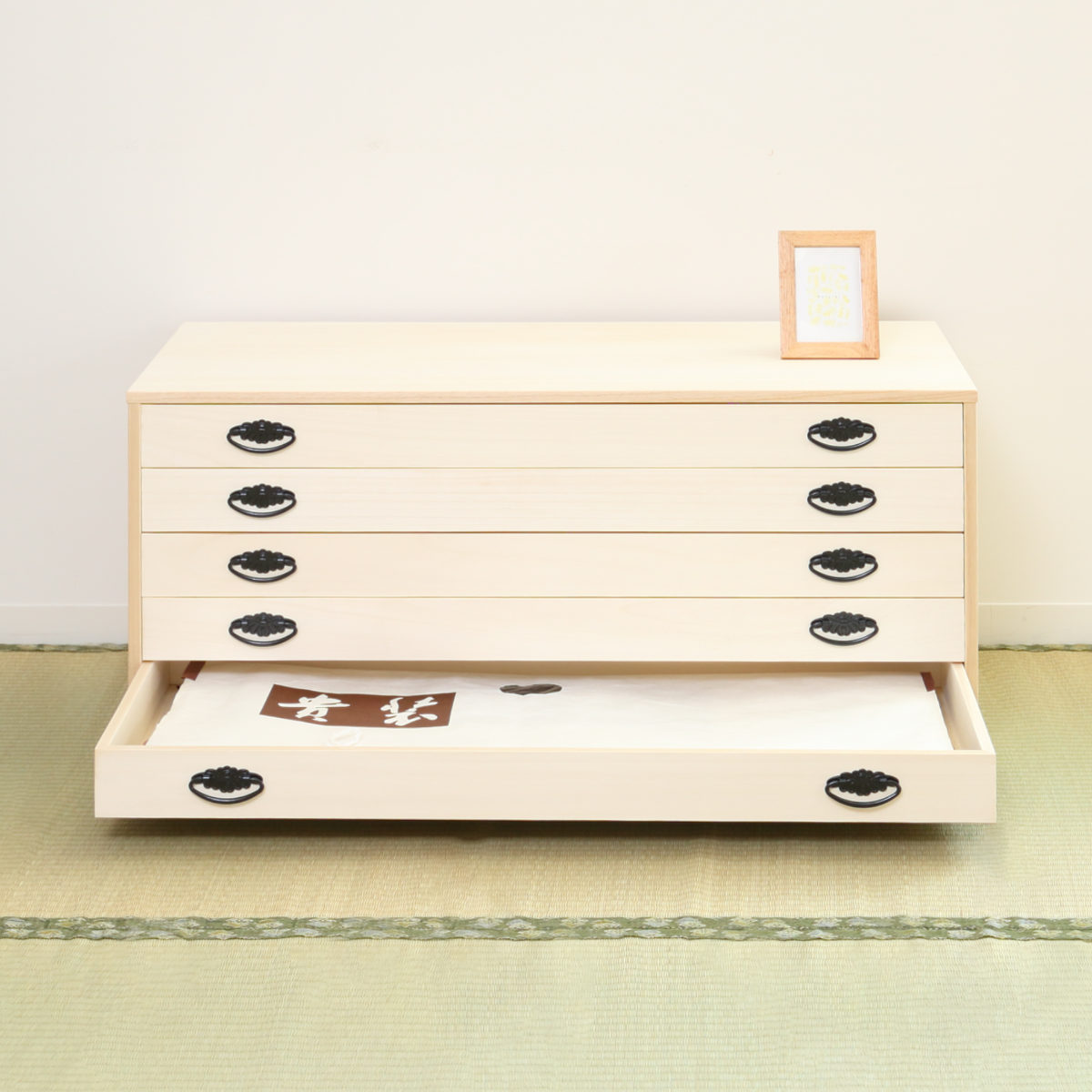 桐タンス 幅98.5cm 5段 引出し 完成品 日本製 ( 桐 桐箪笥 桐たんす たんす 桐製 五段 積み重ね タンス 箪笥 桐衣装ケース 桐衣装箱 桐チェスト 着物収納 国産 )