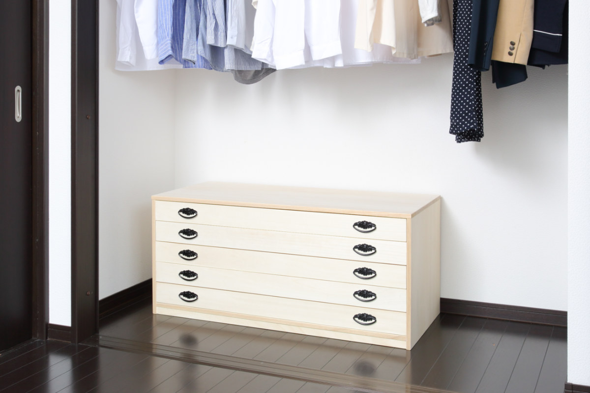 桐タンス 幅98.5cm 5段 引出し 完成品 日本製 ( 桐 桐箪笥 桐たんす たんす 桐製 五段 積み重ね タンス 箪笥 桐衣装ケース 桐衣装箱 桐チェスト 着物収納 国産 )