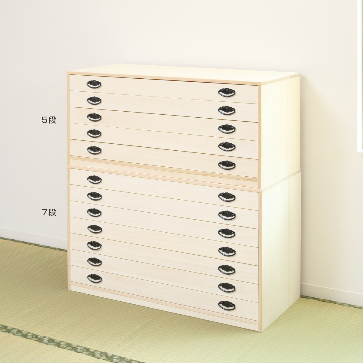 桐タンス 幅98.5cm 5段 引出し 完成品 日本製 ( 桐 桐箪笥 桐たんす たんす 桐製 五段 積み重ね タンス 箪笥 桐衣装ケース 桐衣装箱 桐チェスト 着物収納 国産 )