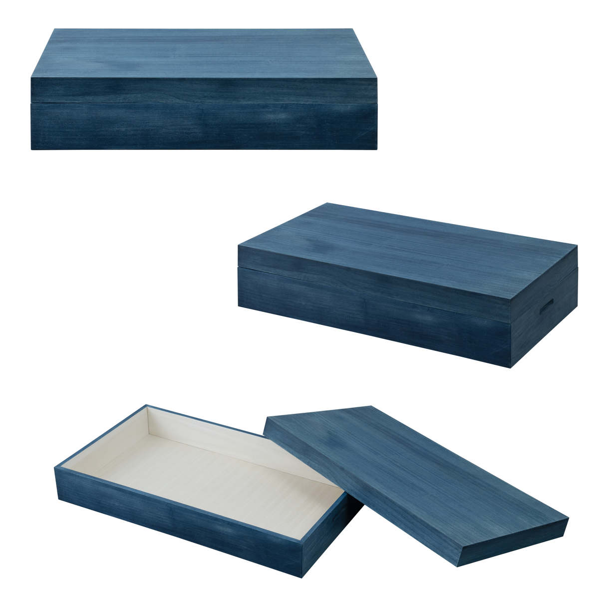 桐 衣装ケース 幅74cm 藍染め デニム 日本製 ( 桐箱 天然木 藍 インディゴ ブルー 着物収納 防虫 防湿 1段 桐衣装箱 軽量 たとう紙 帯 収納ケース 青 キリ )