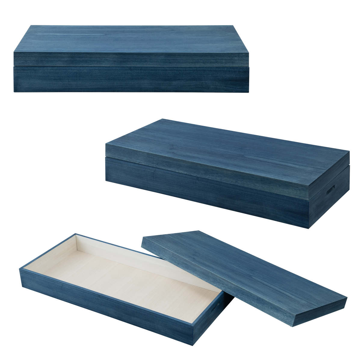 桐 衣装ケース 幅91cm 藍染め デニム 日本製 ( 桐箱 天然木 藍 インディゴ ブルー 着物収納 防虫 防湿 1段 桐衣装箱 軽量 たとう紙 帯 収納ケース 青 キリ )