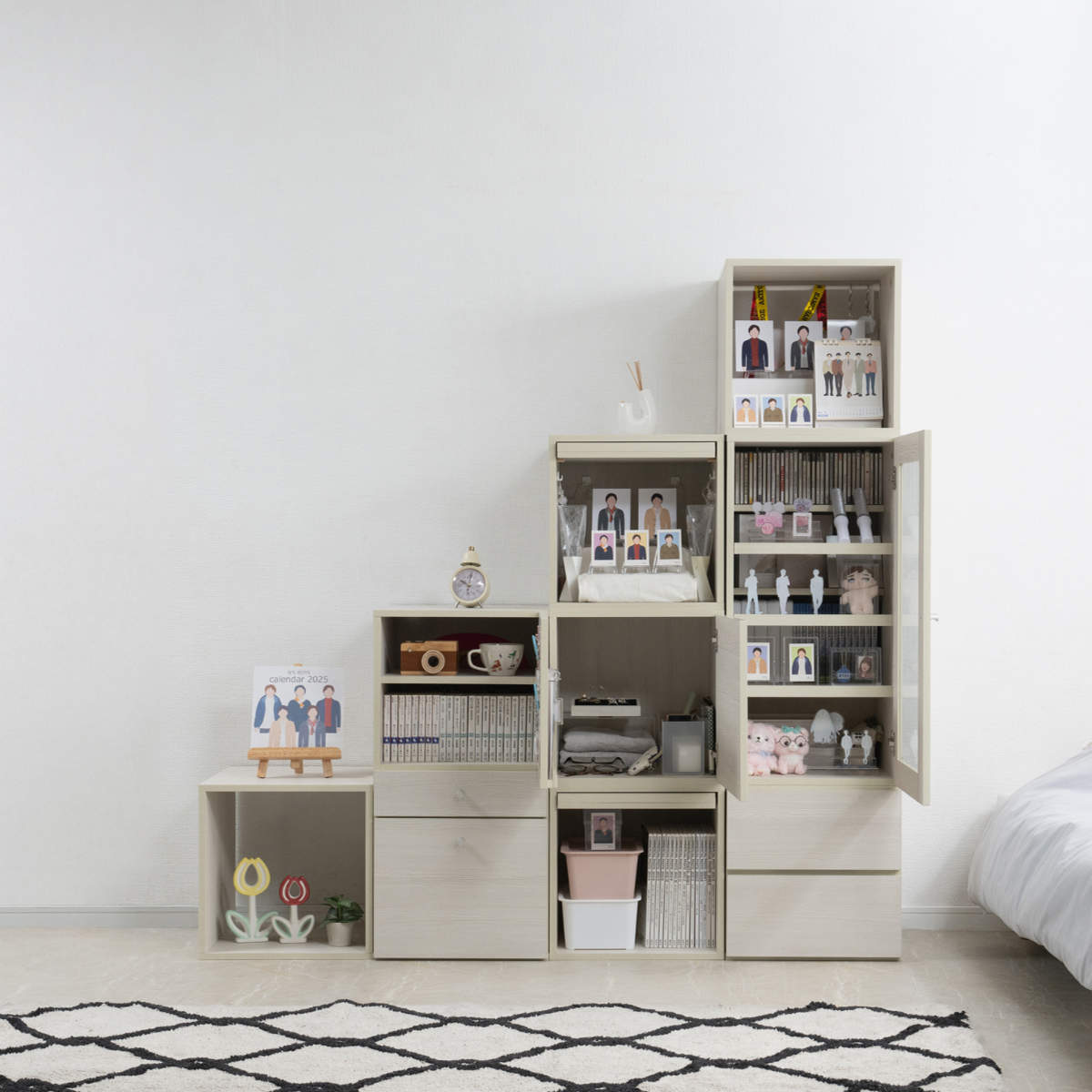 キューブラック 幅39cm オープンタイプ 推し活収納 ( グッズ収納 ボックス 組み合わせ A4対応 棚 ラック BOX 扉なし 推し シェルフ 収納 飾り棚 ディスプレイラック 多目的ラック ホワイトウォッシュ )