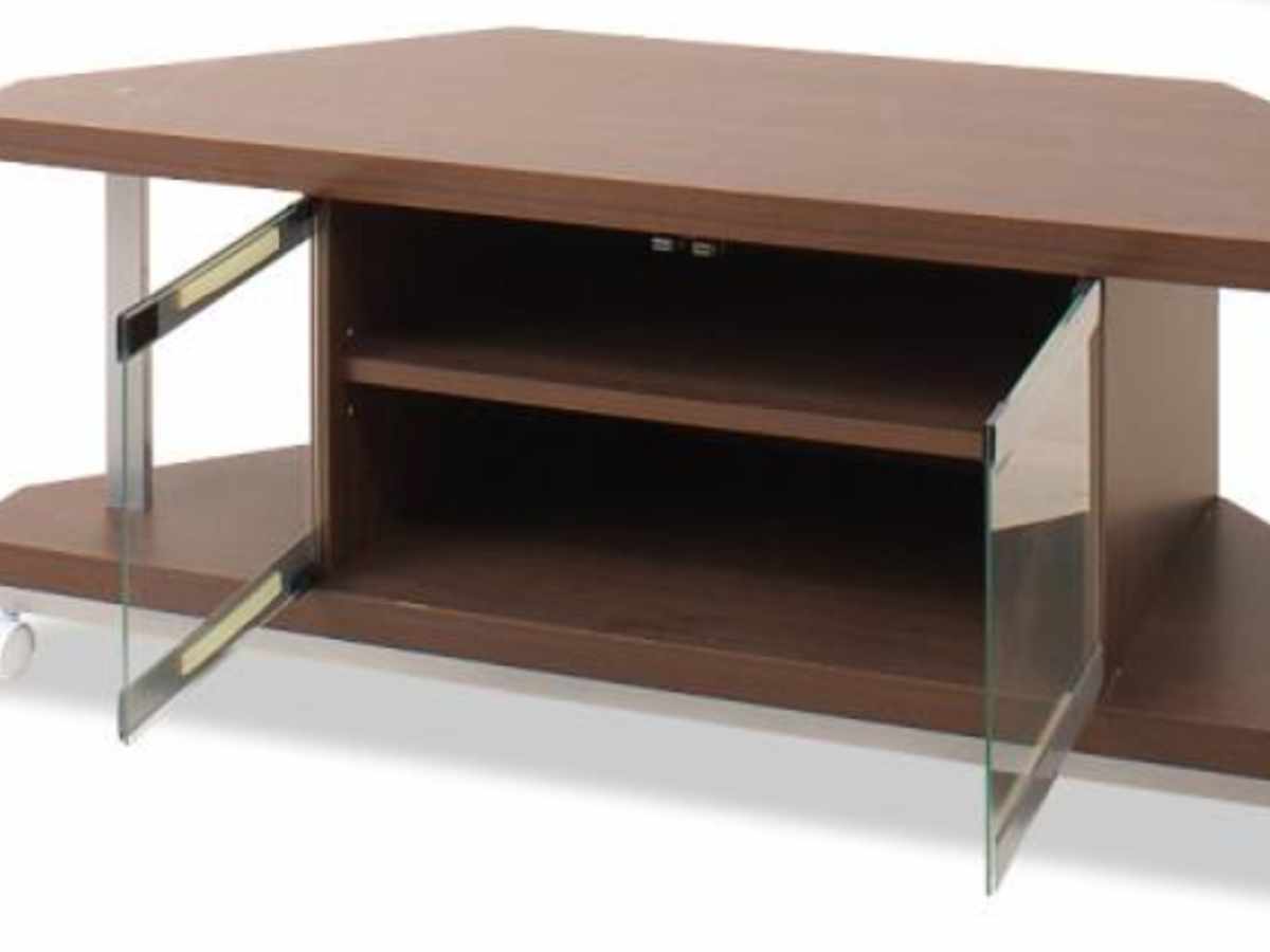 セット品 テレビ台 幅90cm 突っ張り コーナーラック 2段 日本製 ( セット 棚 ラック テレビボード AV収納 テレビラック TV台 TVラック コーナー 可動棚 キャスター付 )