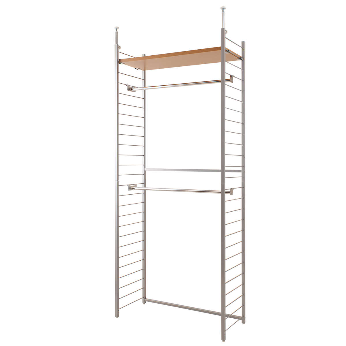 突っ張り 間仕切りワードローブ 幅90cm 背板無し ホワイト ( 突っ張り収納 ハンガーラック ワードローブ 収納 突っ張り式 突っぱり ツッパリ 洋服 ウォークインクローゼット 間仕切り ) 【ホワイト】 ホワイト