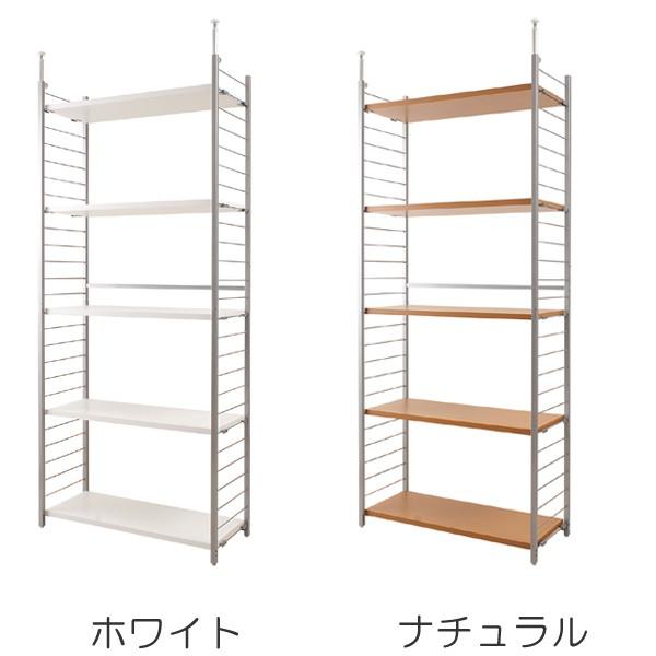 突っ張り 間仕切りラック 幅90cm 背板無し 日本製 ( 収納 本棚 ラック ワードローブ 間仕切り 壁面収納 突っ張り式 突っぱり 衣類収納 デスク クローゼット ホワイト ナチュラル ) 【ホワイト】 ホワイト