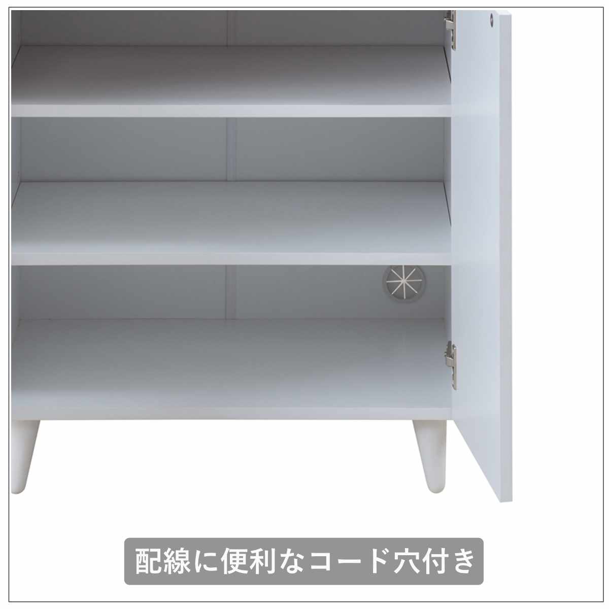 サイドボード 幅60cm 2枚扉 ホワイトリビング ( 食器棚 棚 ラック 収納 家具 カップボード 引き出し キッチン リビング収納 シェルフ 引出し 可動棚 ホワイト )