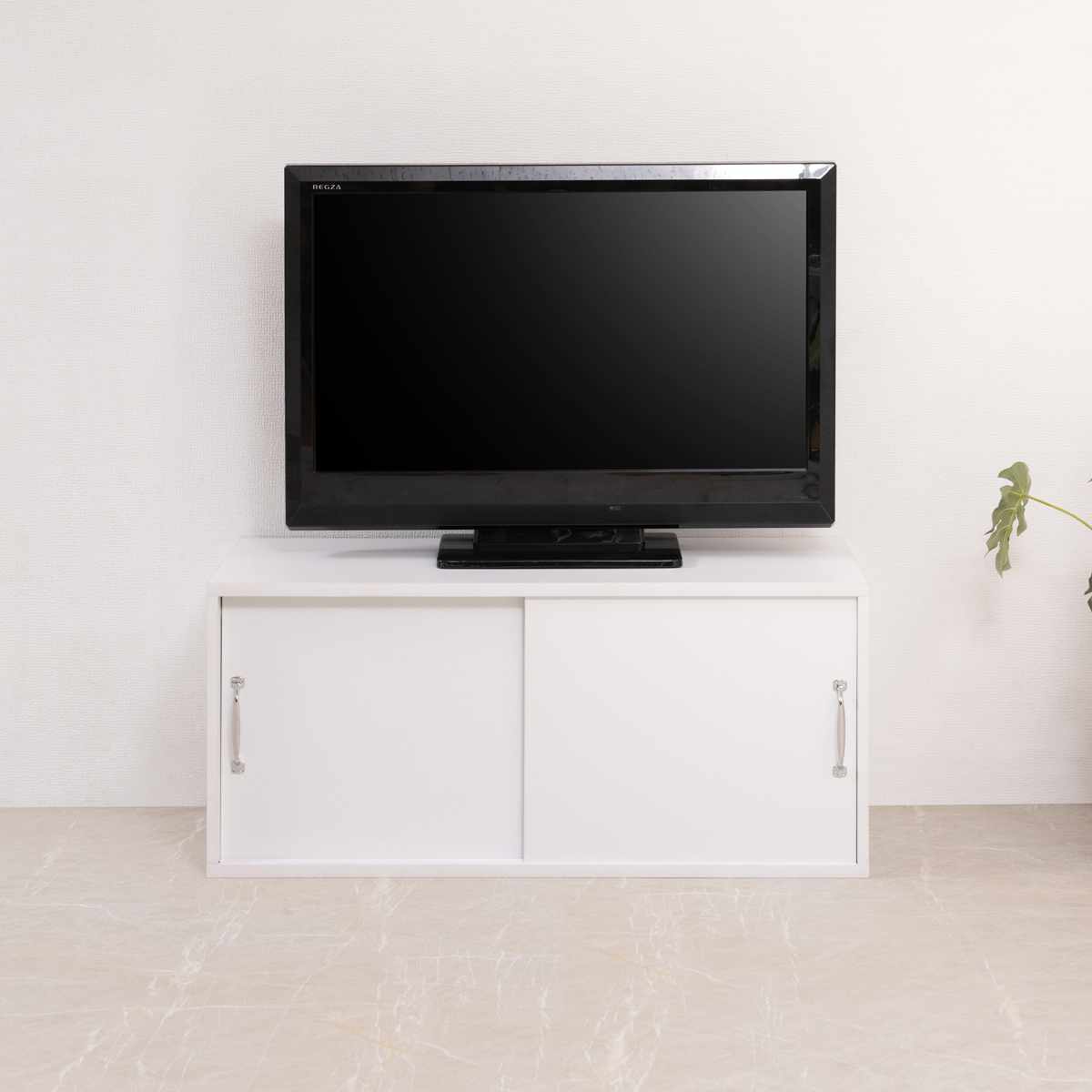 上置き棚 幅90cm 引戸式 ホワイトリビング ( 上置き 収納 家具 組み合わせ 引き戸 可動棚 追加 ローボード テレビ台 背面化粧 )