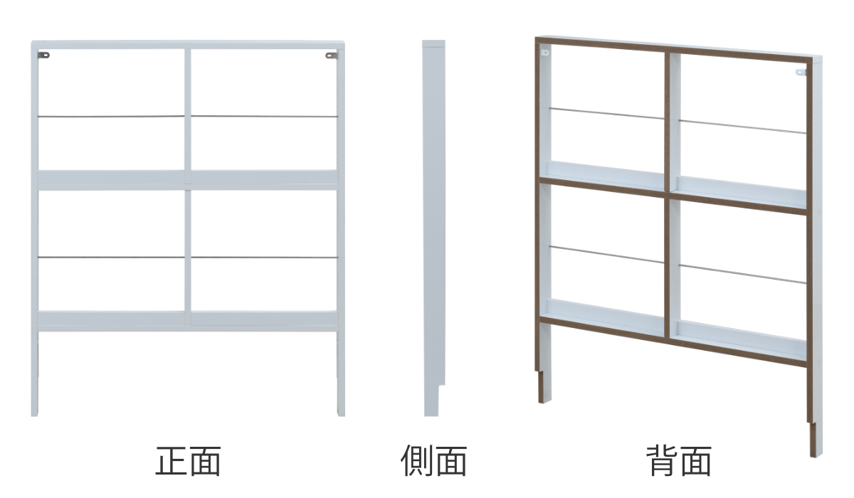 壁面レコードラック 幅74.5cm 4マス ホワイト ( レコードラック 壁面 ラック 棚 ディスプレイ 収納 飾り棚 壁面収納 FORCE レコード収納 省スペース )