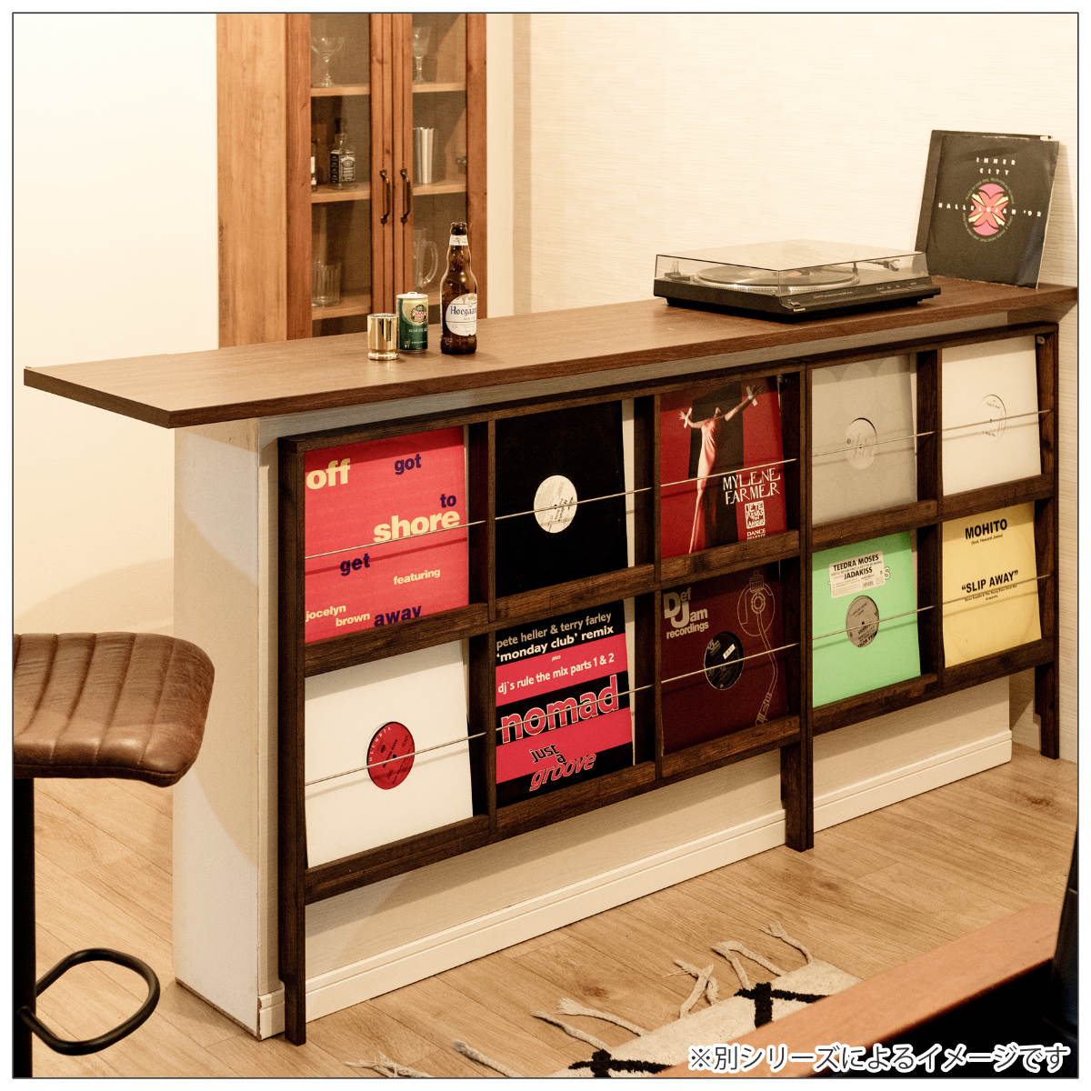 壁面レコードラック 幅74.5cm 4マス ホワイト ( レコードラック 壁面 ラック 棚 ディスプレイ 収納 飾り棚 壁面収納 FORCE レコード収納 省スペース )