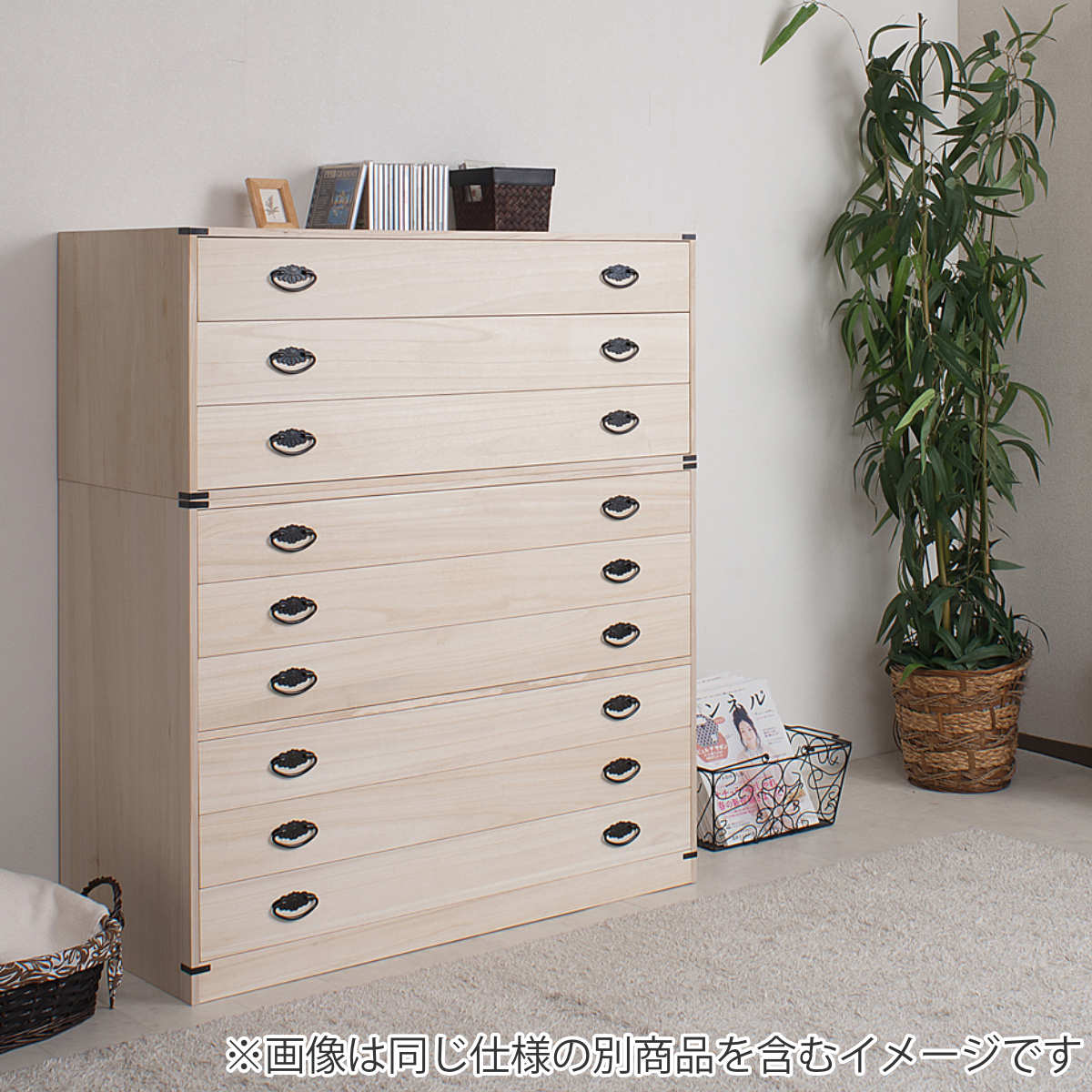 桐タンス 幅99.5cm 3段 上置き兼用 桐収納 衣装箱 引出し 日本製 完成品 ( 桐箪笥 収納 桐チェスト 国産 桐箱 三杯 桐 たんす タンス 箪笥 積み重ね 桐衣装箱 着物収納 衣類収納 チェスト 天然木 )