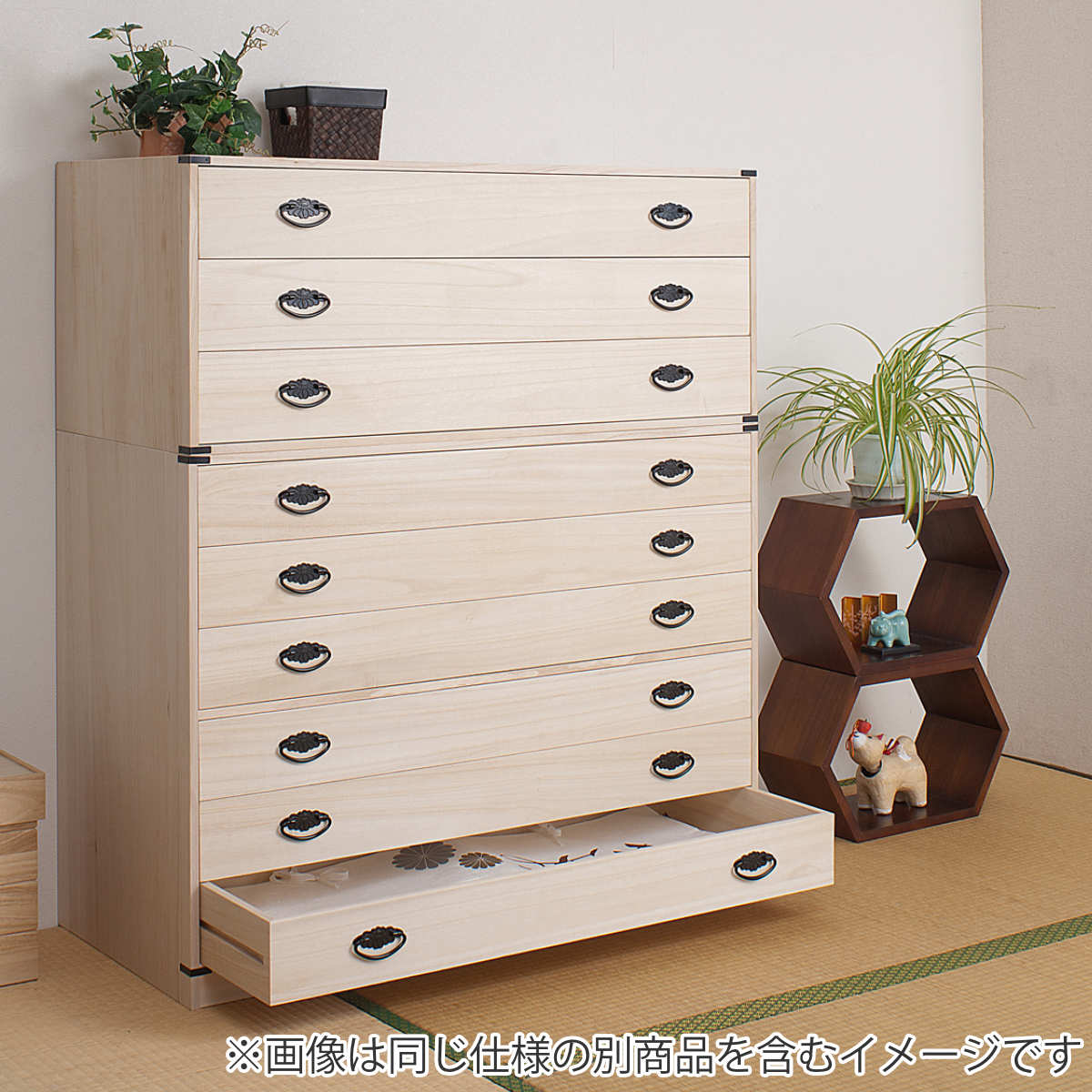 桐タンス 幅99.5cm 3段 上置き兼用 桐収納 衣装箱 引出し 日本製 完成品 ( 桐箪笥 収納 桐チェスト 国産 桐箱 三杯 桐 たんす タンス 箪笥 積み重ね 桐衣装箱 着物収納 衣類収納 チェスト 天然木 )