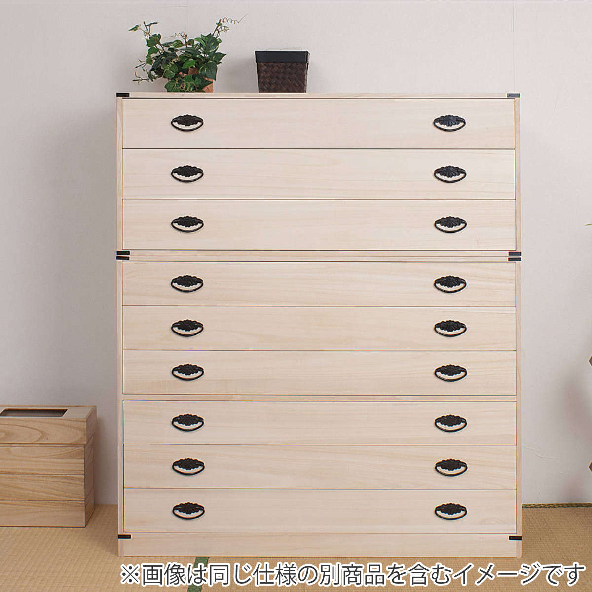 桐タンス 幅99.5cm 3段 上置き兼用 桐収納 衣装箱 引出し 日本製 完成品 ( 桐箪笥 収納 桐チェスト 国産 桐箱 三杯 桐 たんす タンス 箪笥 積み重ね 桐衣装箱 着物収納 衣類収納 チェスト 天然木 )